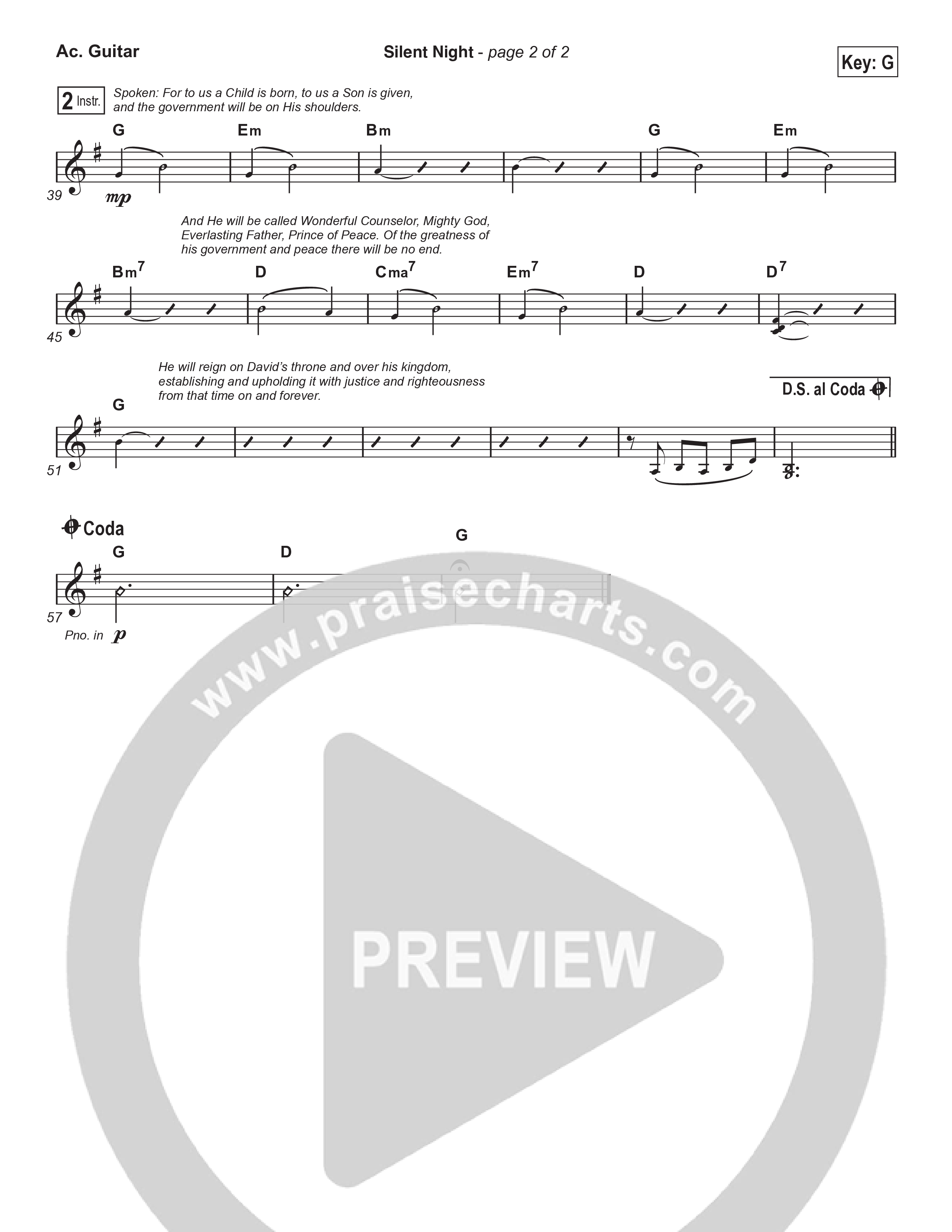 Silent Night (Choral Anthem SATB) Acoustic Guitar (Chris Tomlin / Kristyn Getty / Arr. Luke Gambill)