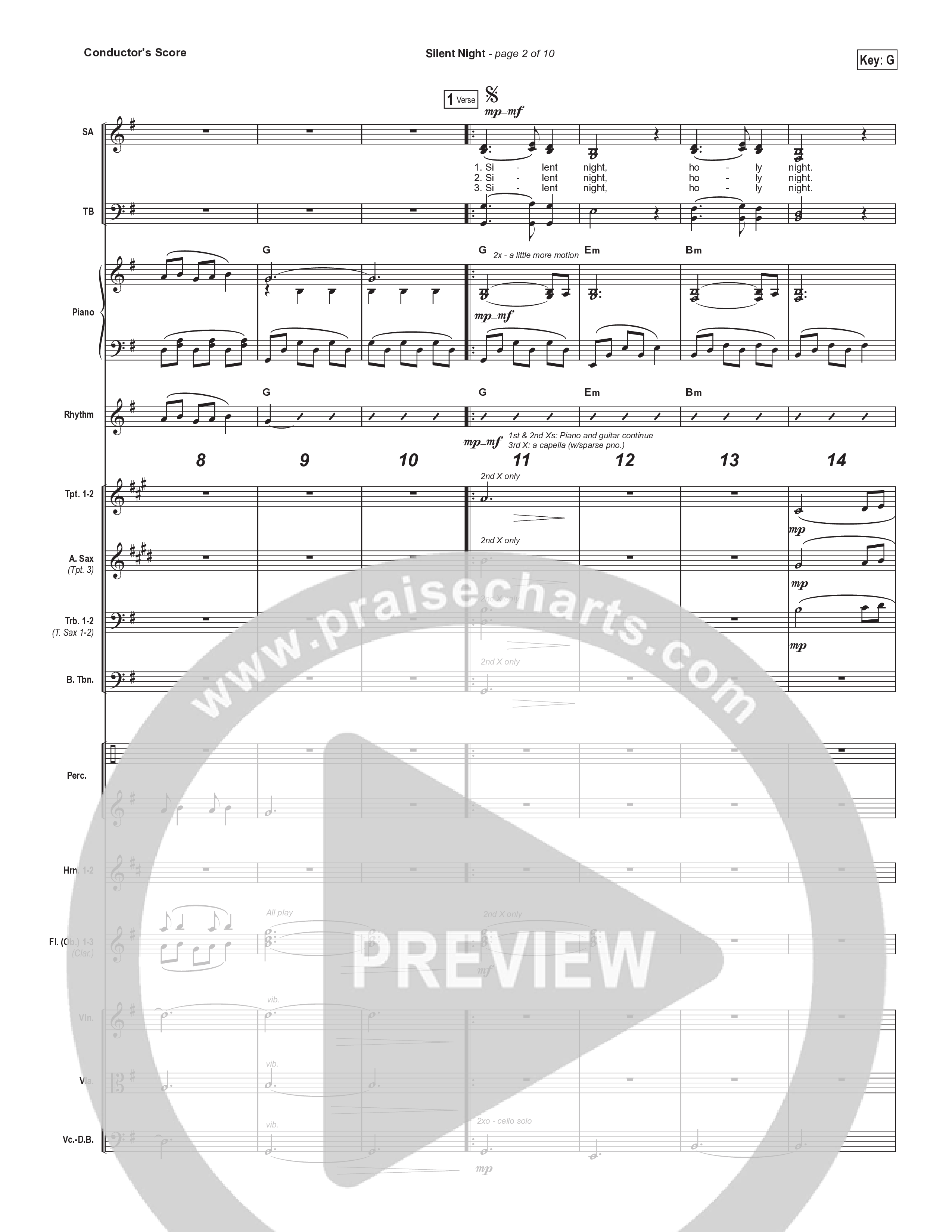 Silent Night (Choral Anthem SATB) Orchestration (Chris Tomlin / Kristyn Getty / Arr. Luke Gambill)