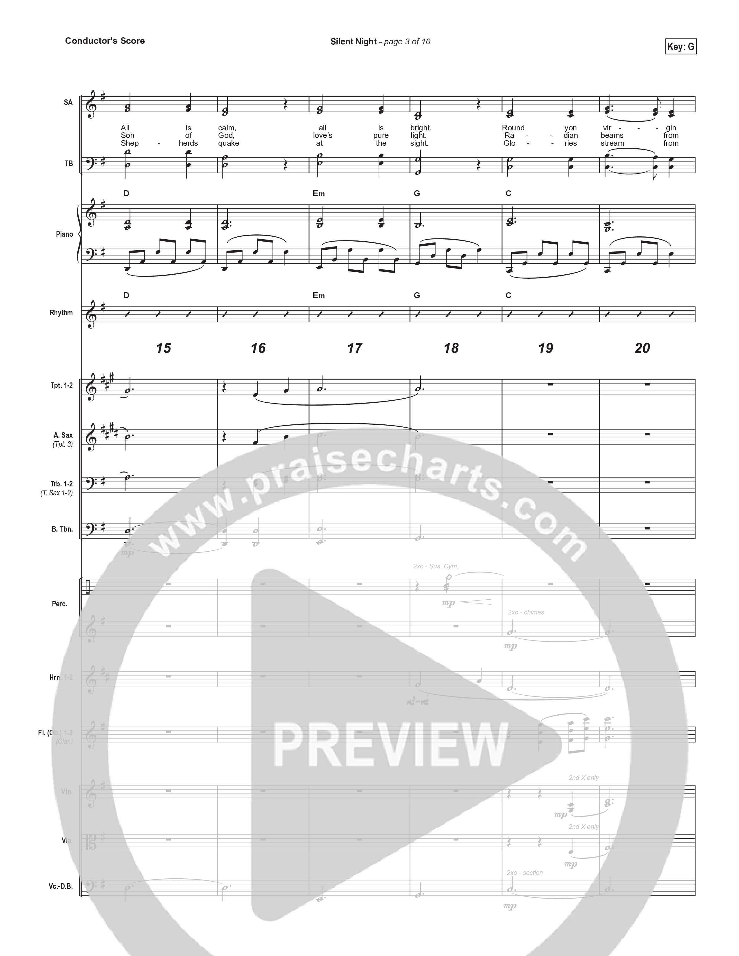 Silent Night (Choral Anthem SATB) Orchestration (Chris Tomlin / Kristyn Getty / Arr. Luke Gambill)