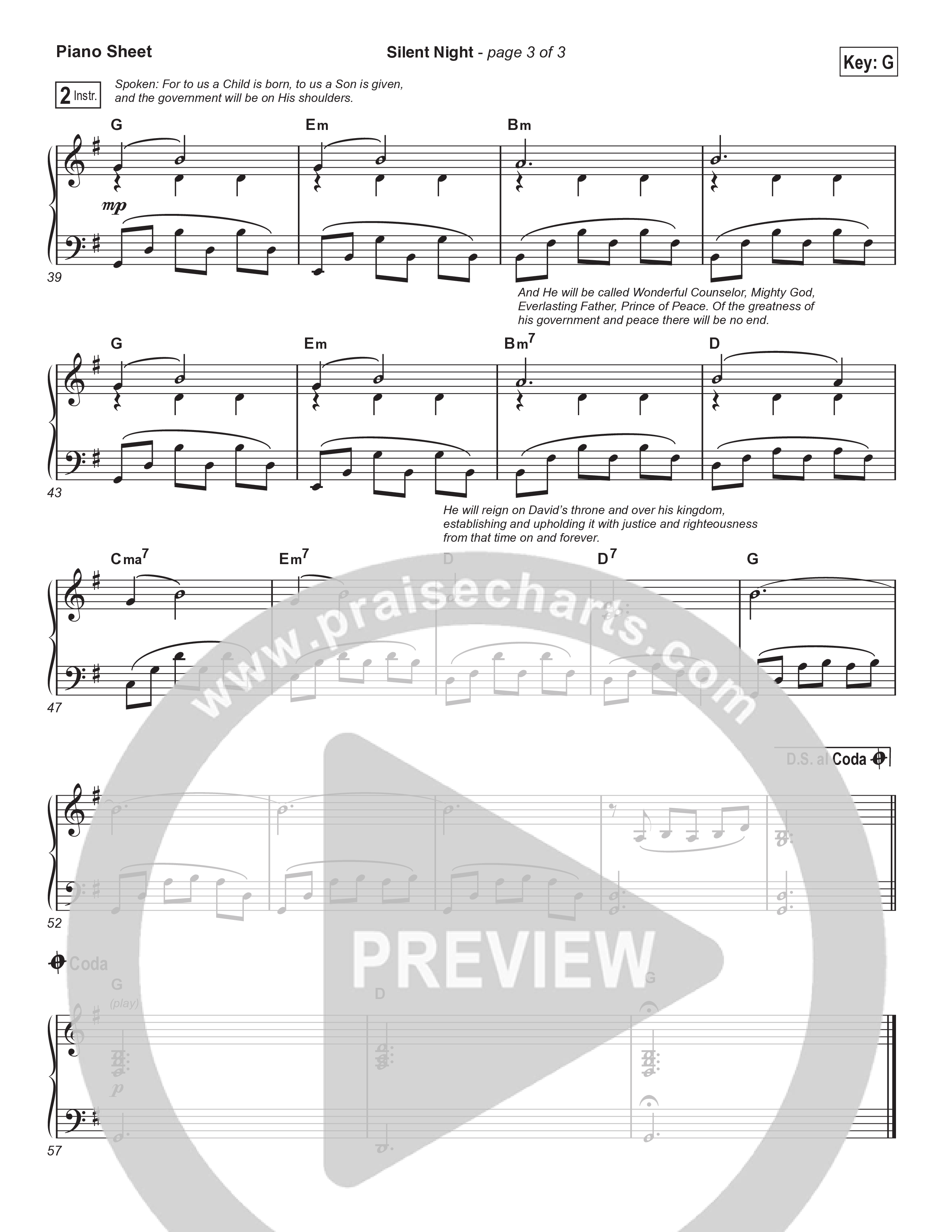 Silent Night (Choral Anthem SATB) Piano Sheet (Chris Tomlin / Kristyn Getty / Arr. Luke Gambill)