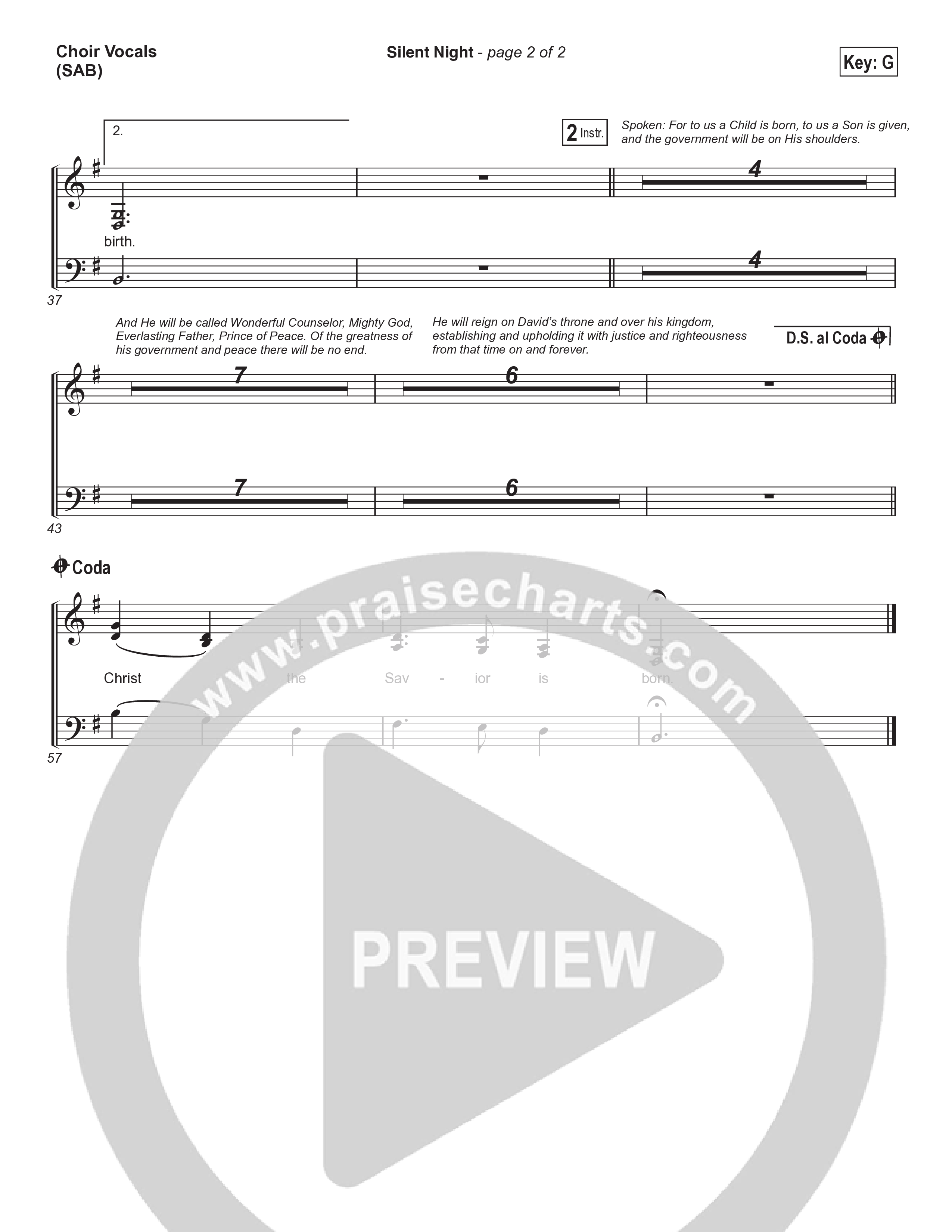 Silent Night (Worship Choir/SAB) Choir Sheet (SAB) (Chris Tomlin / Kristyn Getty / Arr. Luke Gambill)