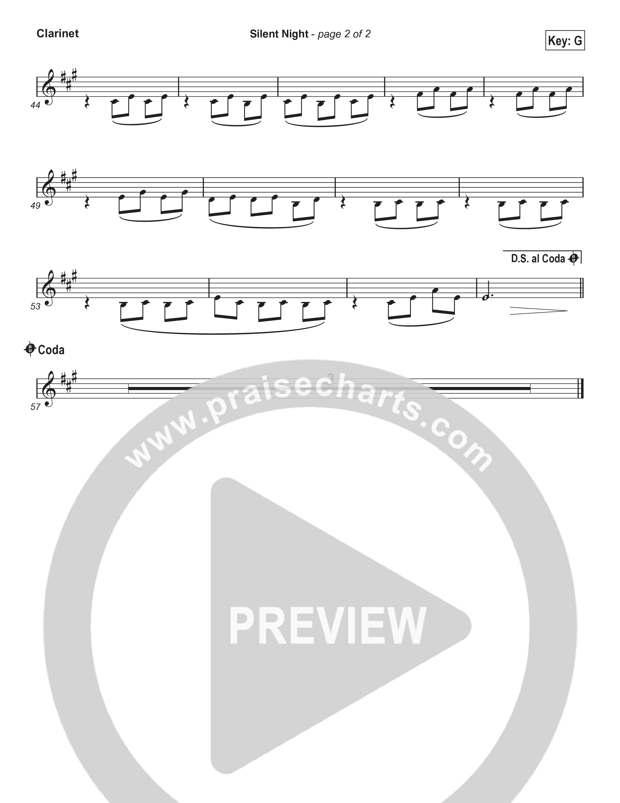 Silent Night (Worship Choir/SAB) Clarinet (Chris Tomlin / Kristyn Getty / Arr. Luke Gambill)