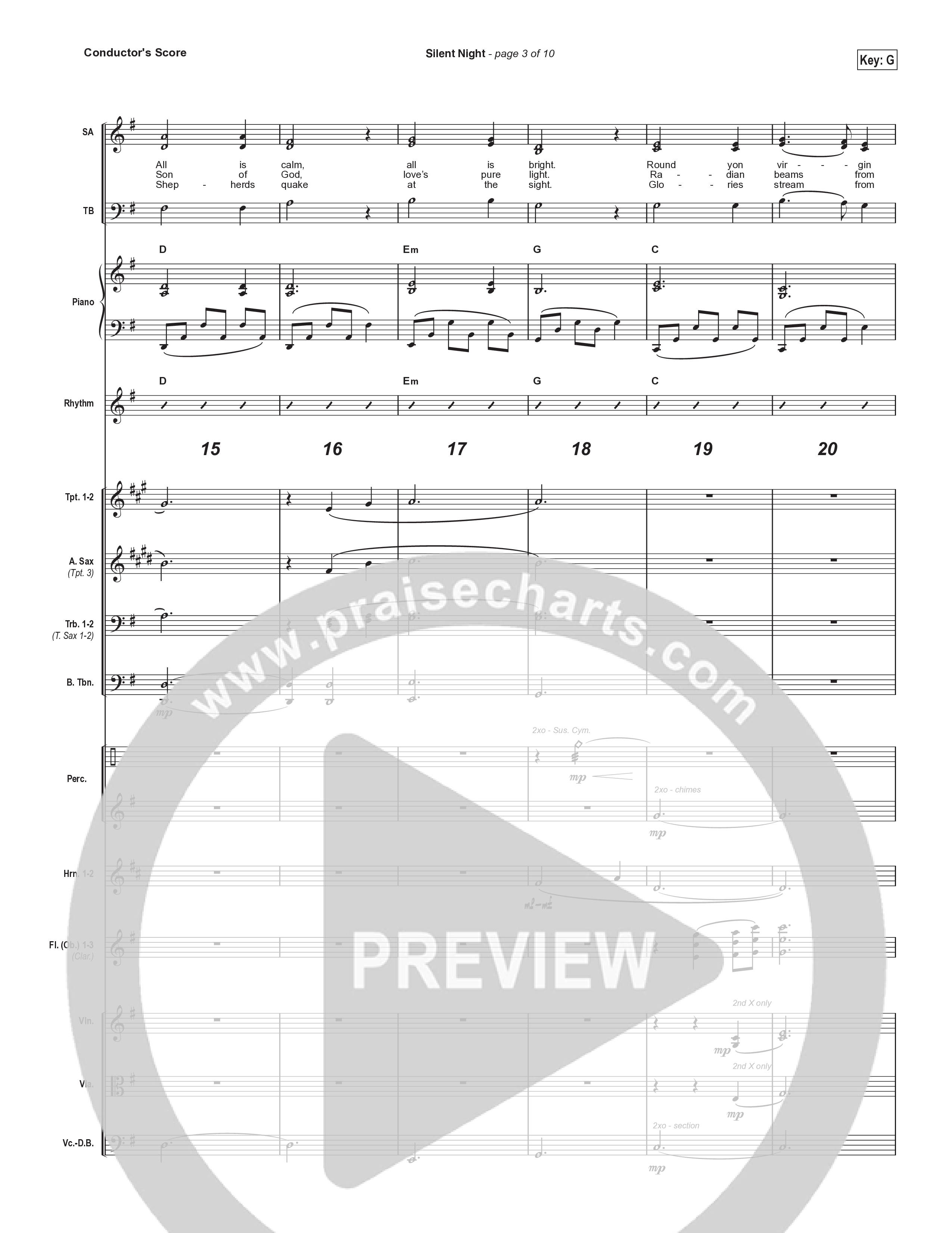 Silent Night (Worship Choir/SAB) Orchestration (No Vocals) (Chris Tomlin / Kristyn Getty / Arr. Luke Gambill)