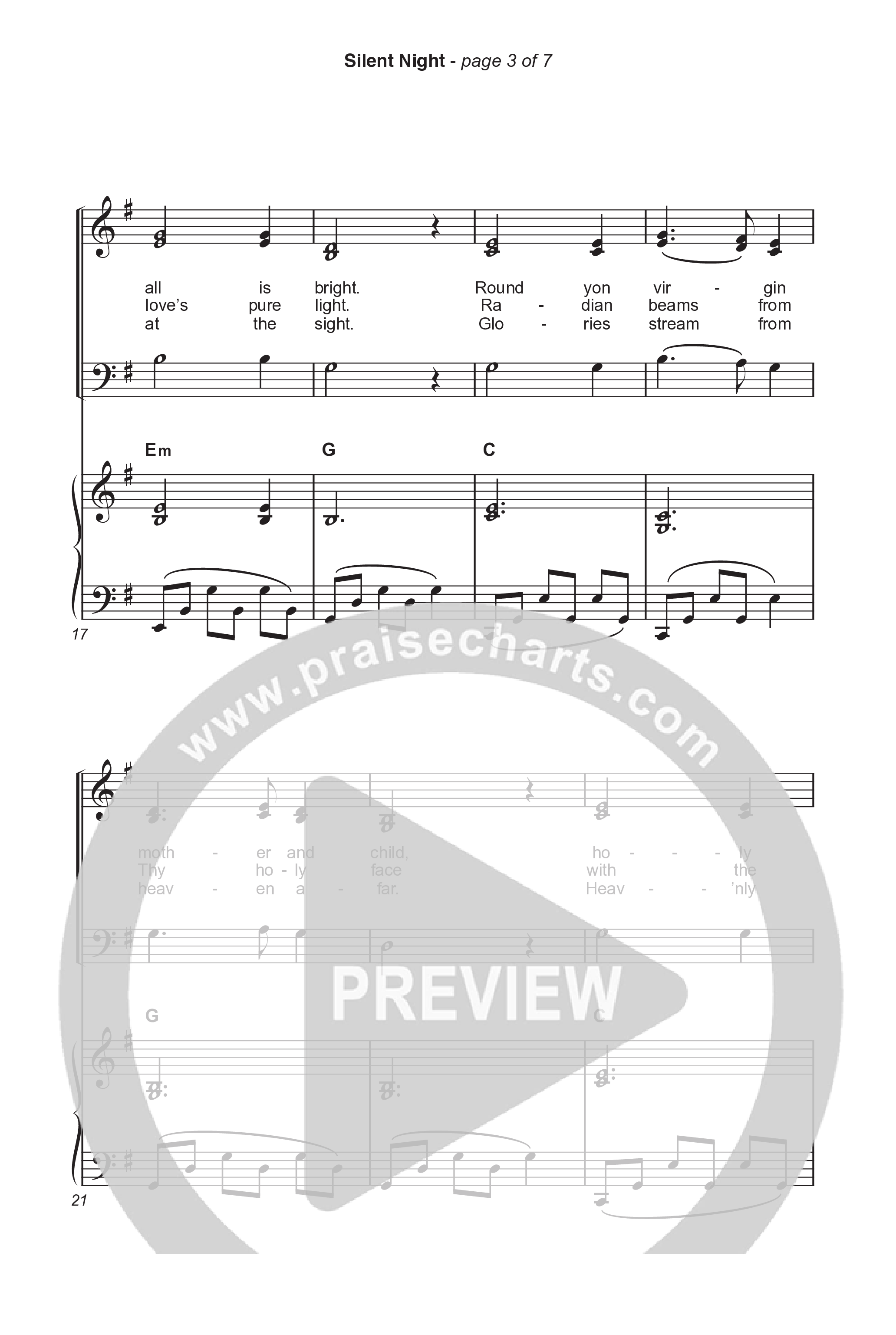 Silent Night (Worship Choir/SAB) Octavo (SAB & Pno) (Chris Tomlin / Kristyn Getty / Arr. Luke Gambill)