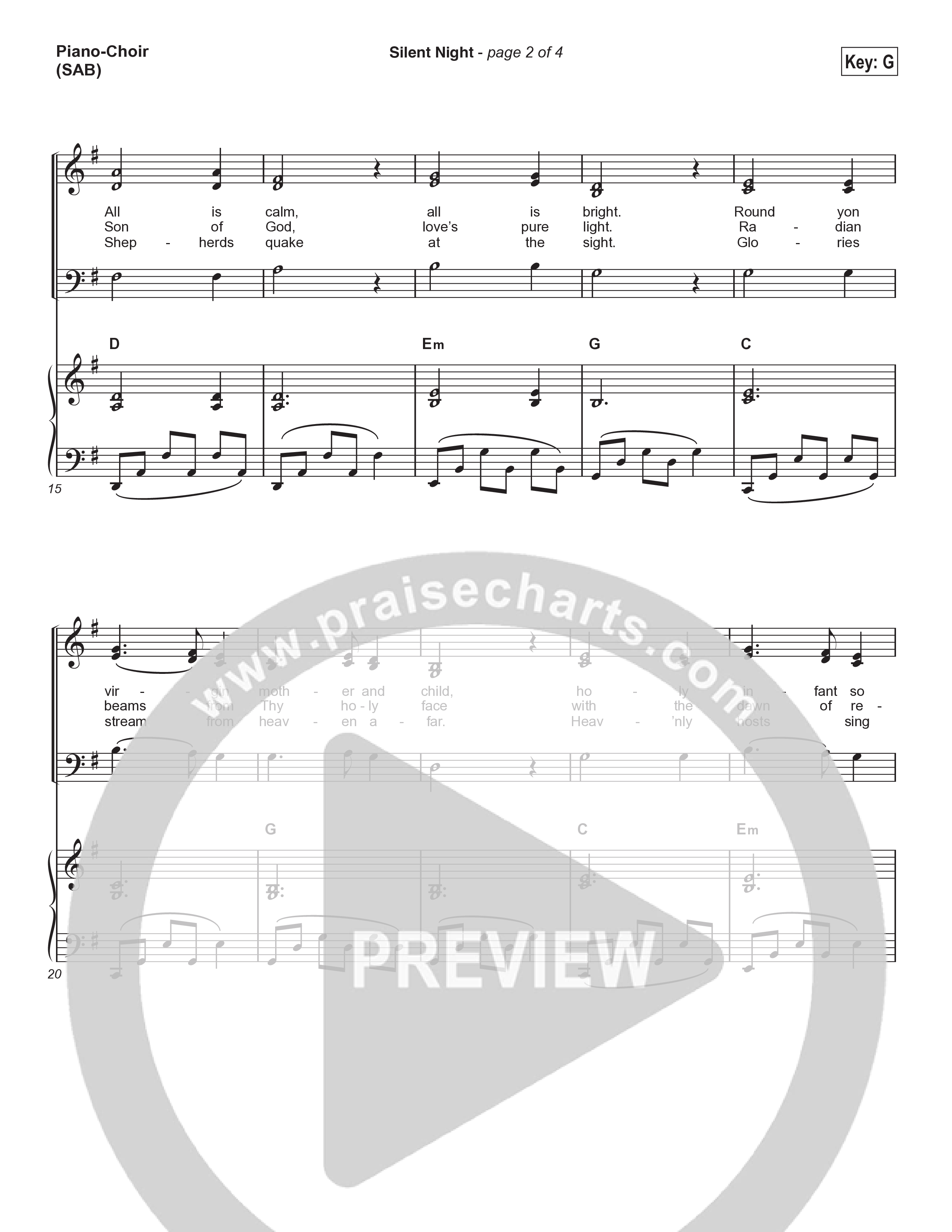 Silent Night (Worship Choir/SAB) Piano/Choir (SAB) (Chris Tomlin / Kristyn Getty / Arr. Luke Gambill)
