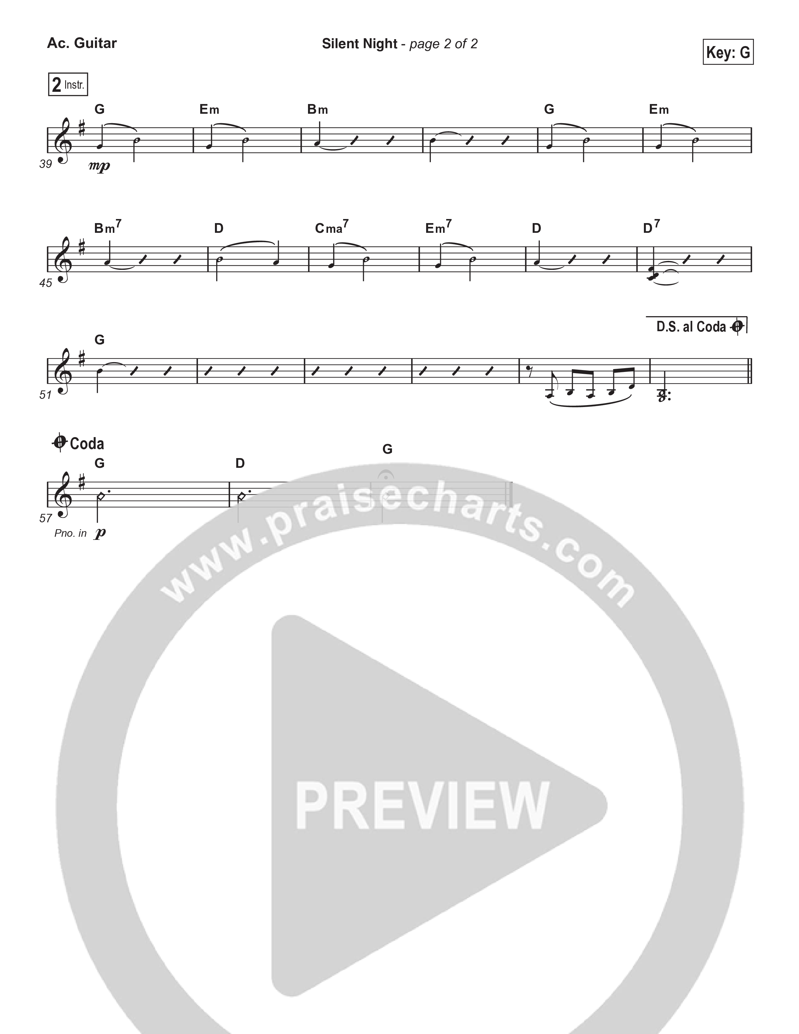 Silent Night (Unison/2-Part) Acoustic Guitar (Chris Tomlin / Kristyn Getty / Arr. Luke Gambill)