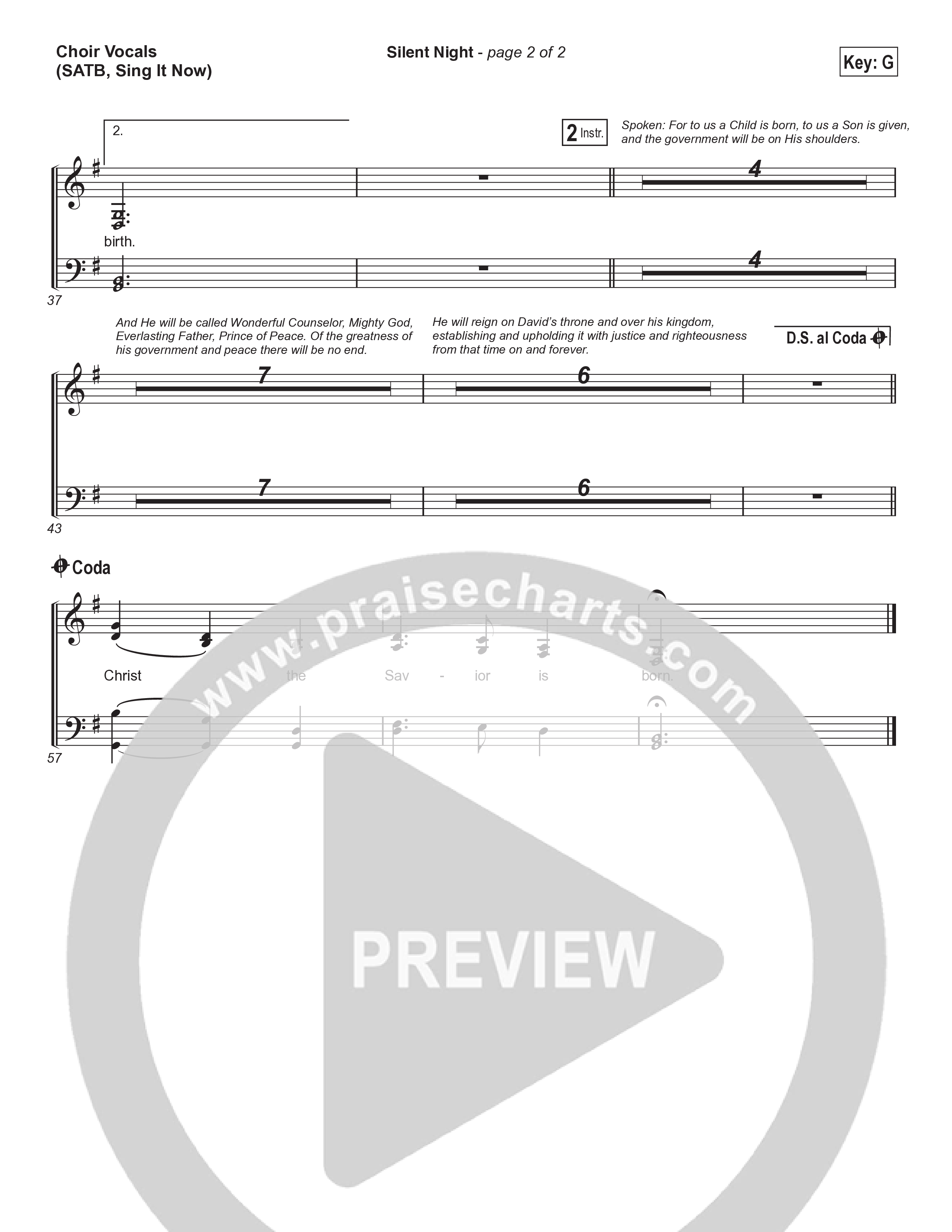 Silent Night (Sing It Now) Choir Sheet (SATB) (Chris Tomlin / Kristyn Getty / Arr. Luke Gambill)
