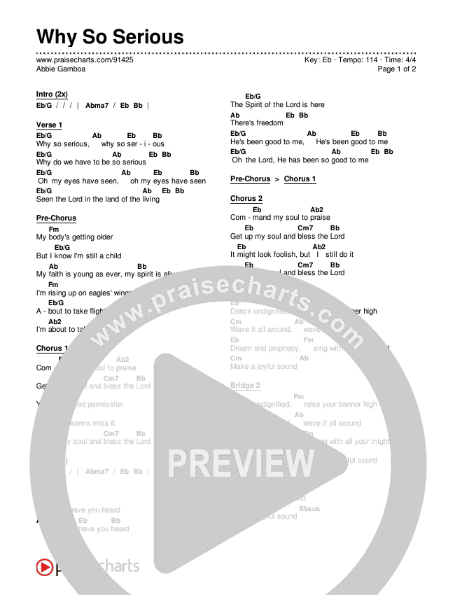 Why So Serious Chords & Lyrics (Abbie Gamboa)