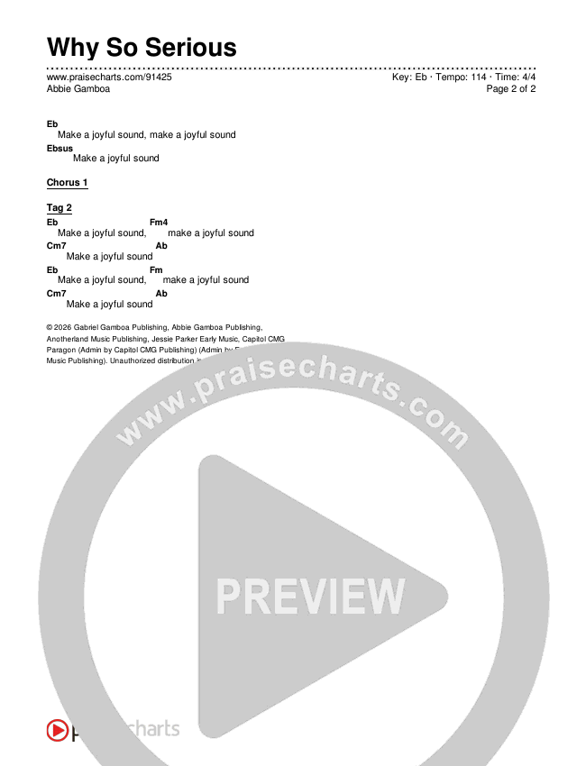 Why So Serious Chords & Lyrics (Abbie Gamboa)
