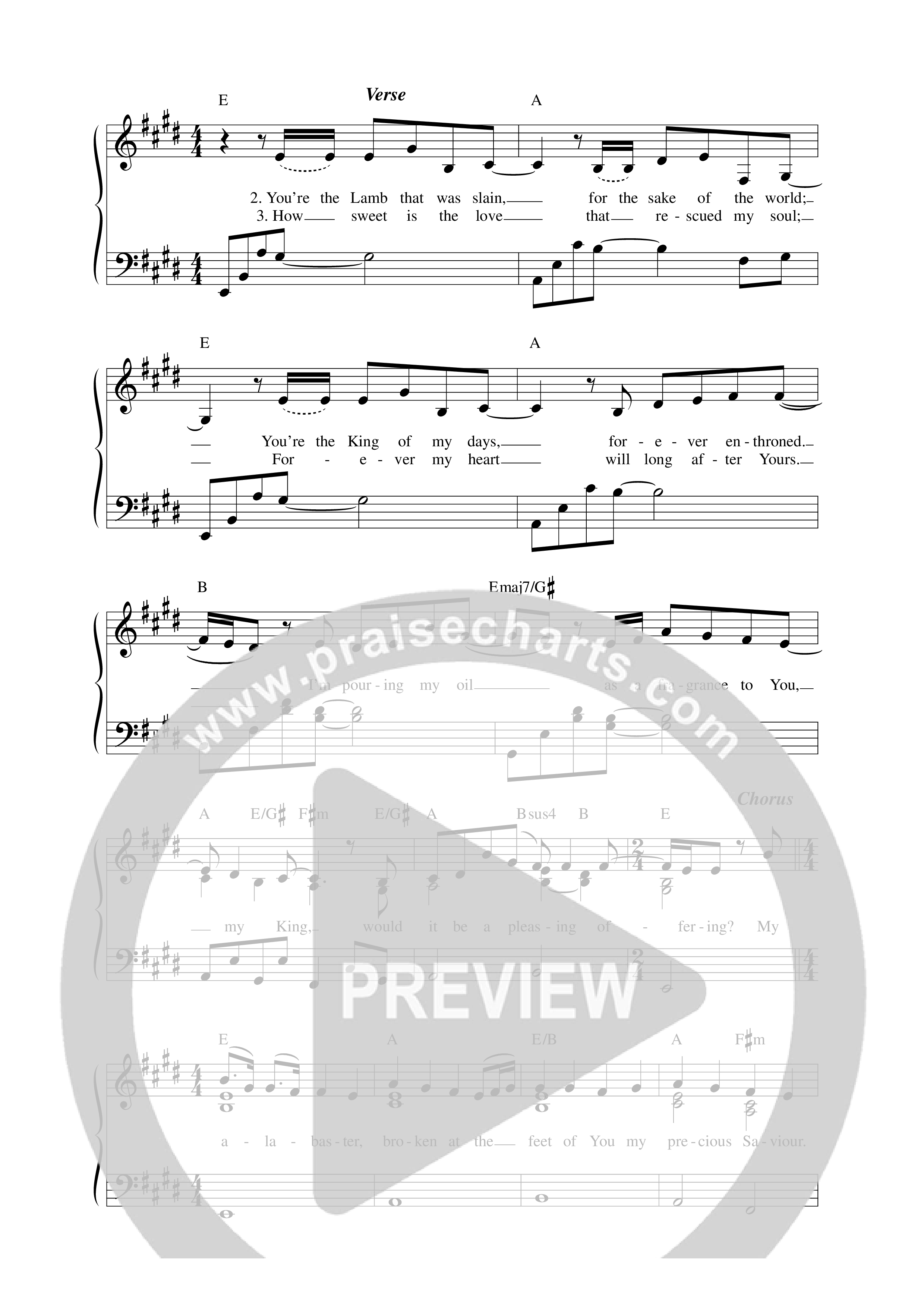 Alabaster Lead Sheet Melody (Vineyard Worship)
