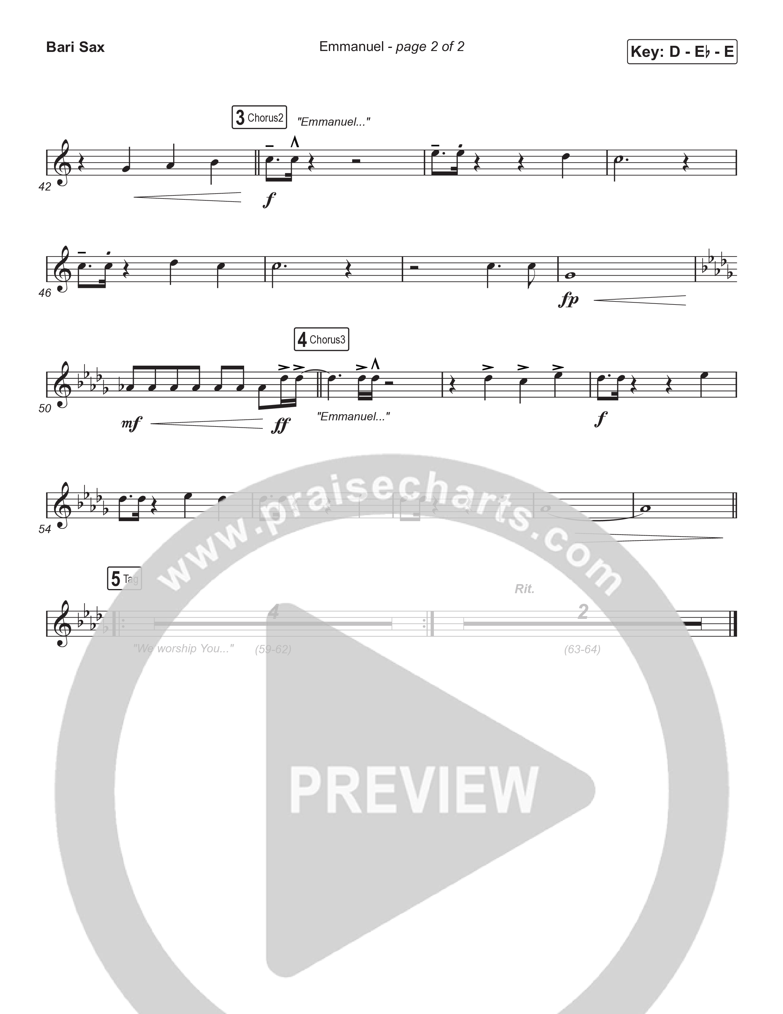 Emmanuel (Choral Anthem SATB) Bari Sax (Norman Hutchins / Arr. Luke Gambill)