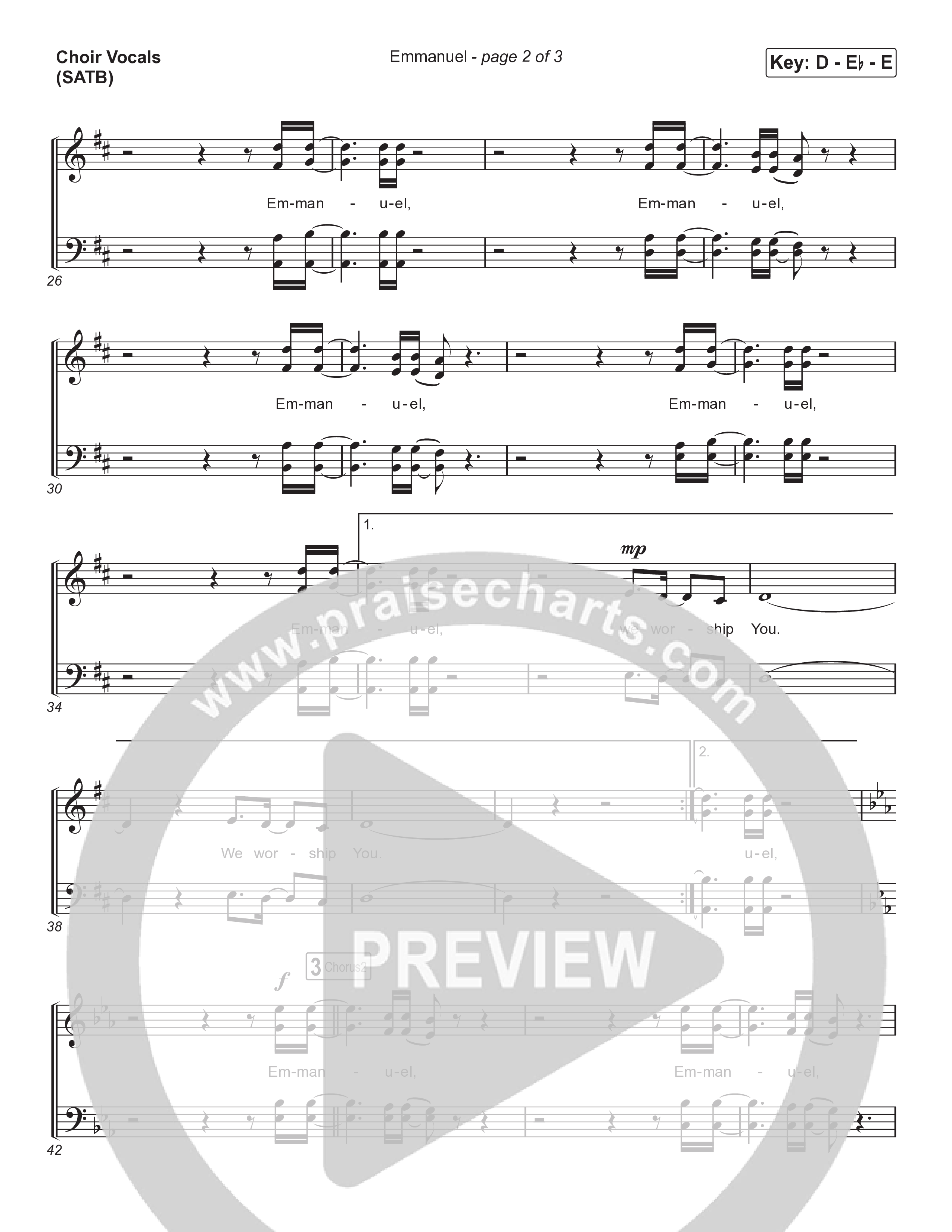 Emmanuel (Choral Anthem SATB) Choir Sheet (SATB) (Norman Hutchins / Arr. Luke Gambill)