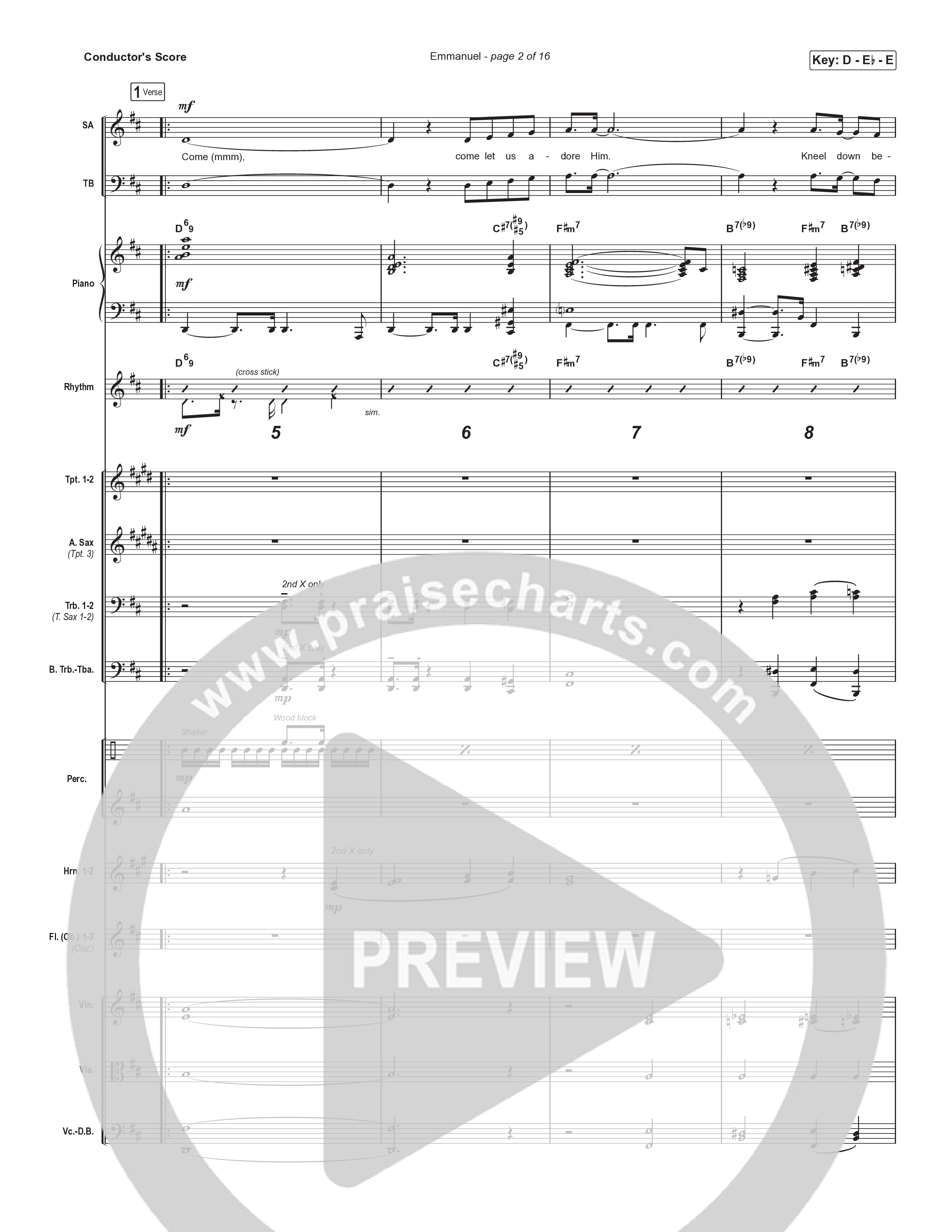 Emmanuel (Choral Anthem SATB) Orchestration (Norman Hutchins / Arr. Luke Gambill)