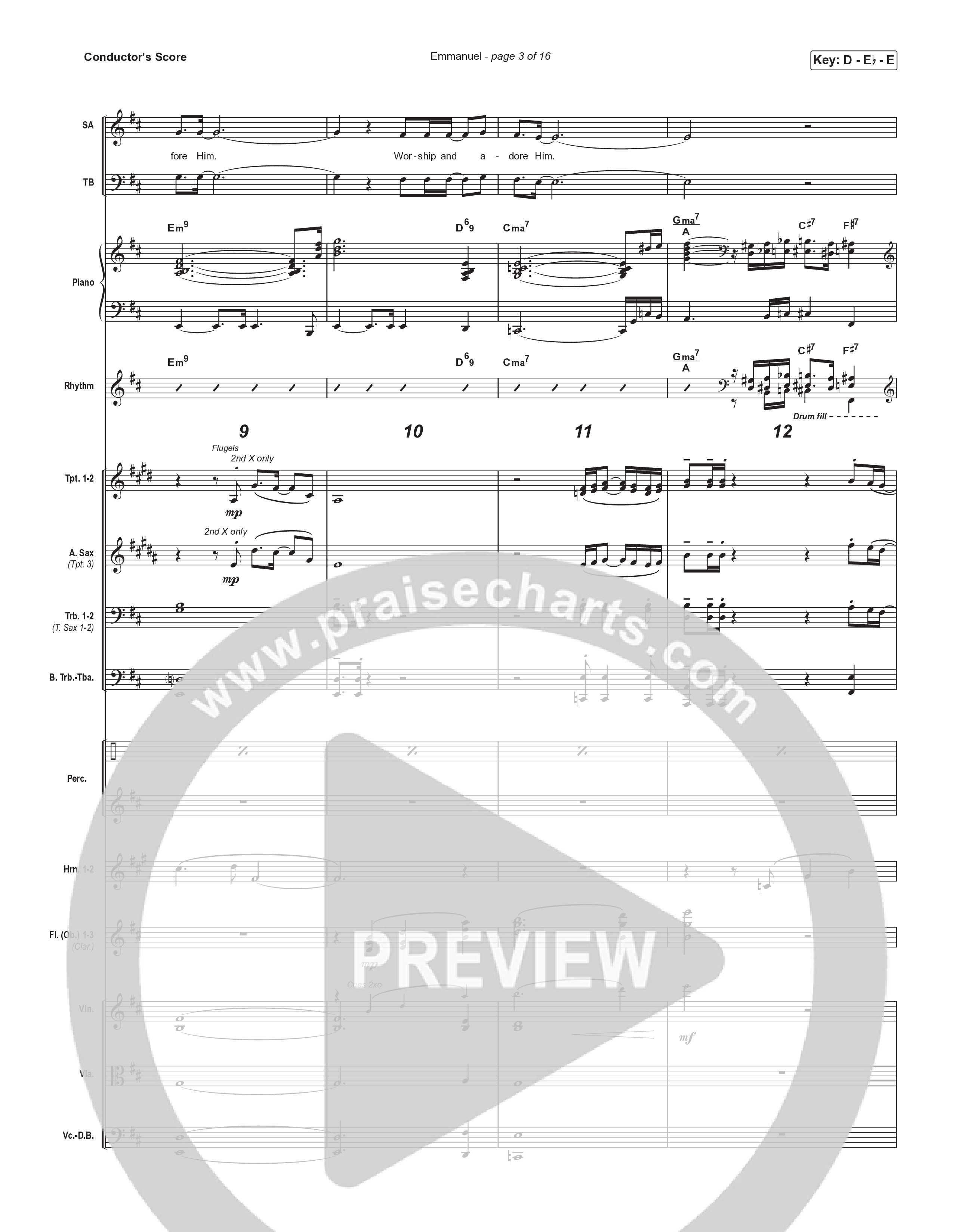 Emmanuel (Choral Anthem SATB) Orchestration (Norman Hutchins / Arr. Luke Gambill)
