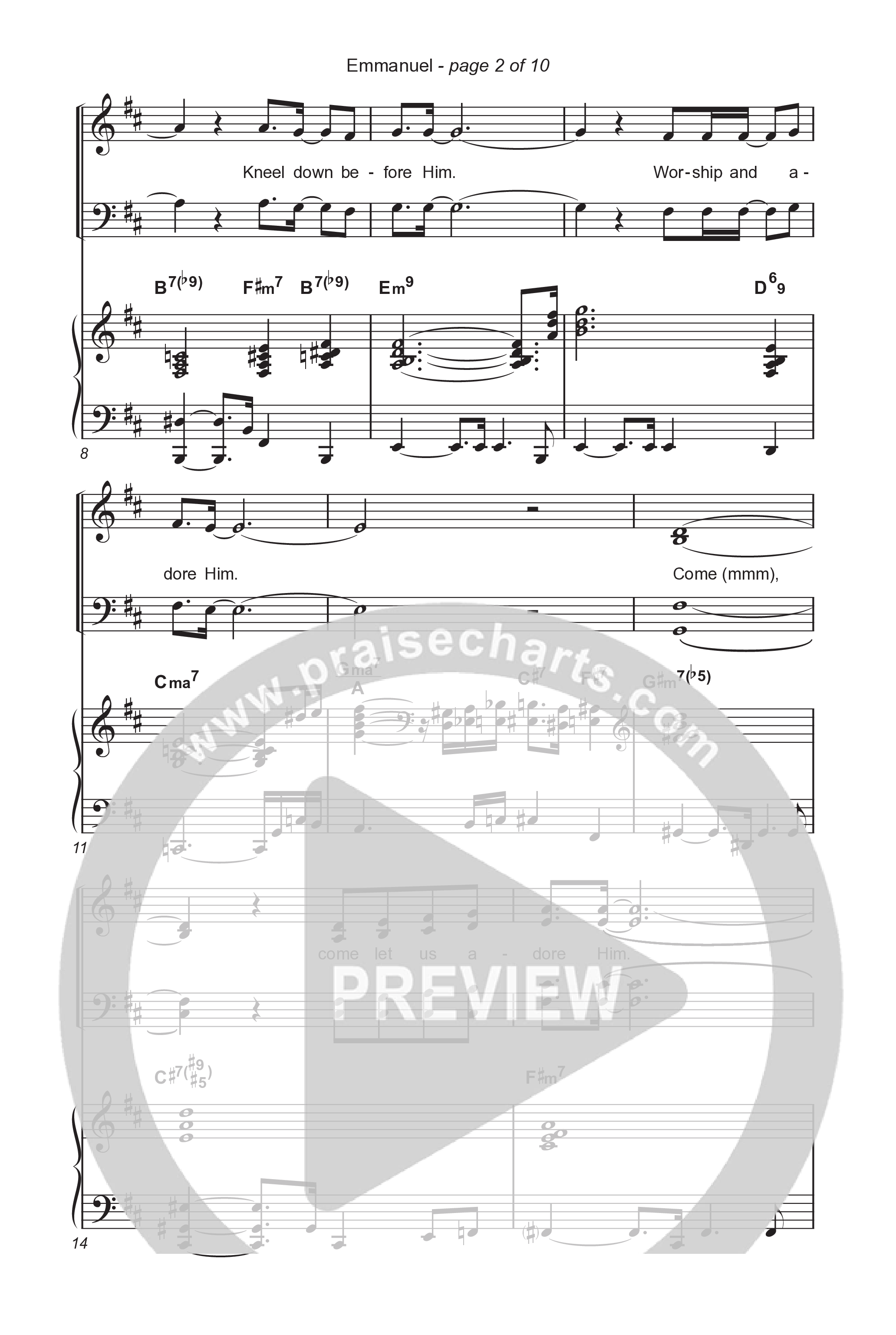 Emmanuel (Choral Anthem SATB) Octavo (SATB & Pno) (Norman Hutchins / Arr. Luke Gambill)