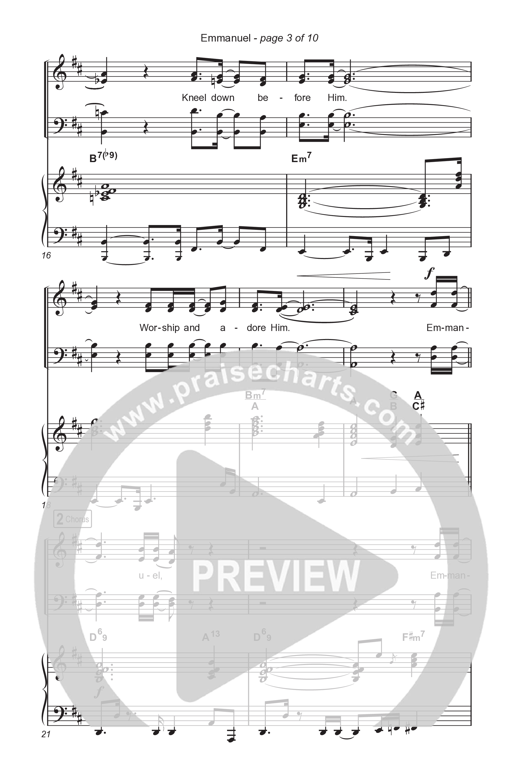 Emmanuel (Choral Anthem SATB) Octavo (SATB & Pno) (Norman Hutchins / Arr. Luke Gambill)