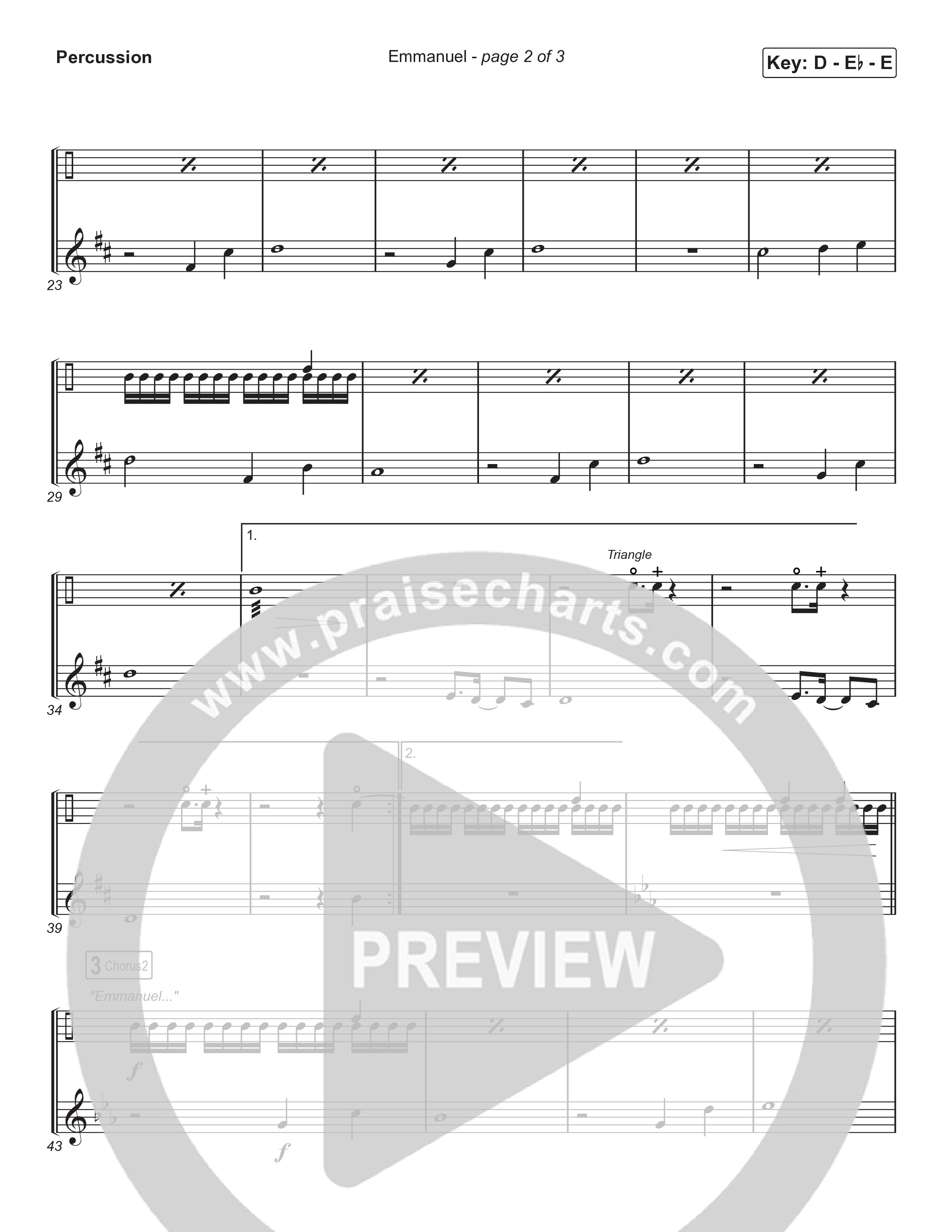 Emmanuel (Choral Anthem SATB) Percussion (Norman Hutchins / Arr. Luke Gambill)