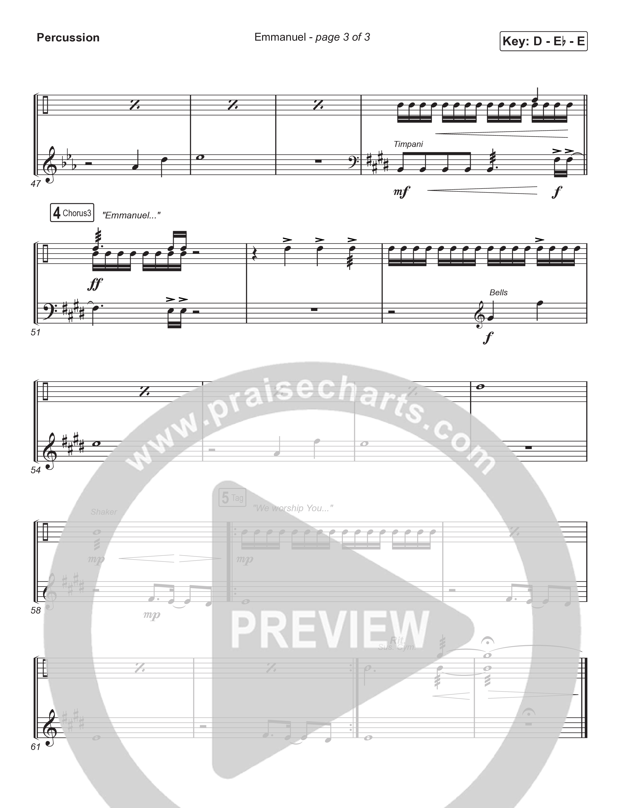 Emmanuel (Choral Anthem SATB) Percussion (Norman Hutchins / Arr. Luke Gambill)