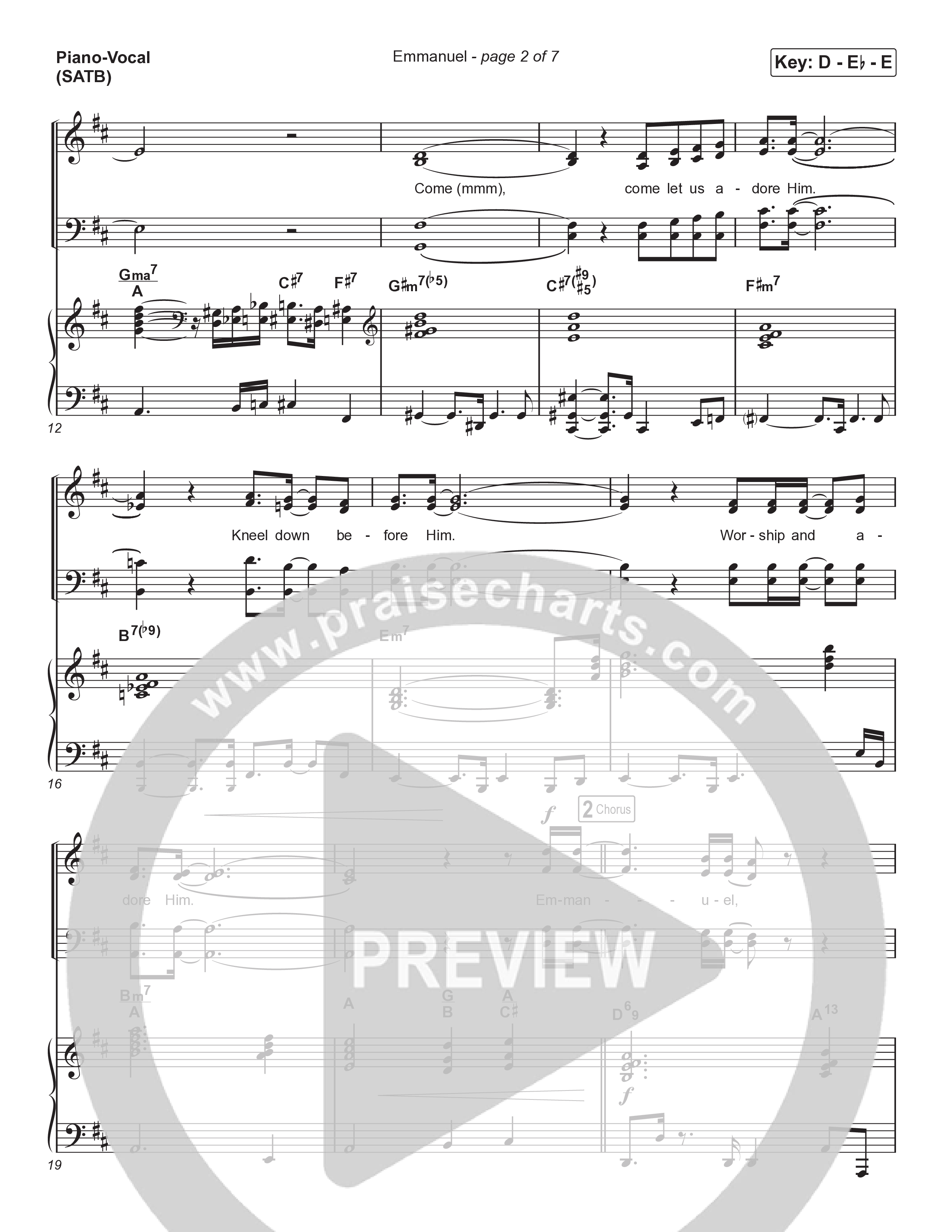 Emmanuel (Choral Anthem SATB) Piano/Vocal (SATB) (Norman Hutchins / Arr. Luke Gambill)