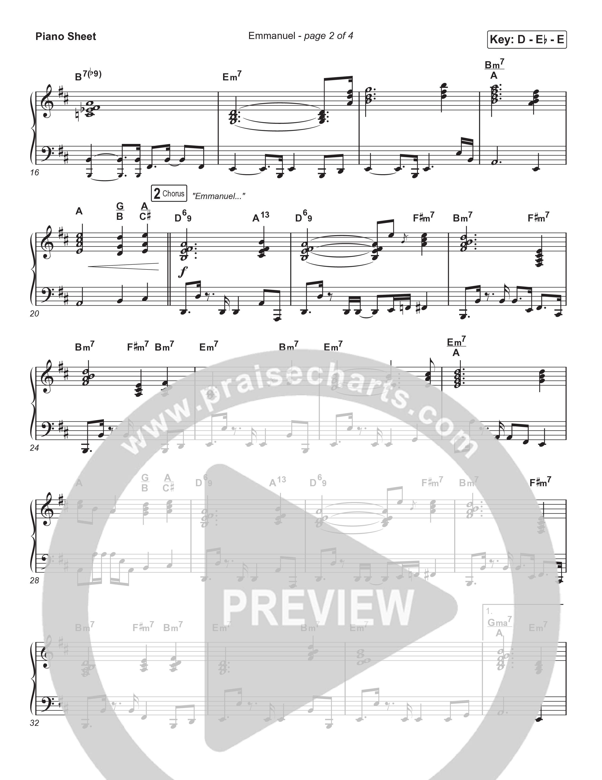 Emmanuel (Choral Anthem SATB) Piano Sheet (Norman Hutchins / Arr. Luke Gambill)