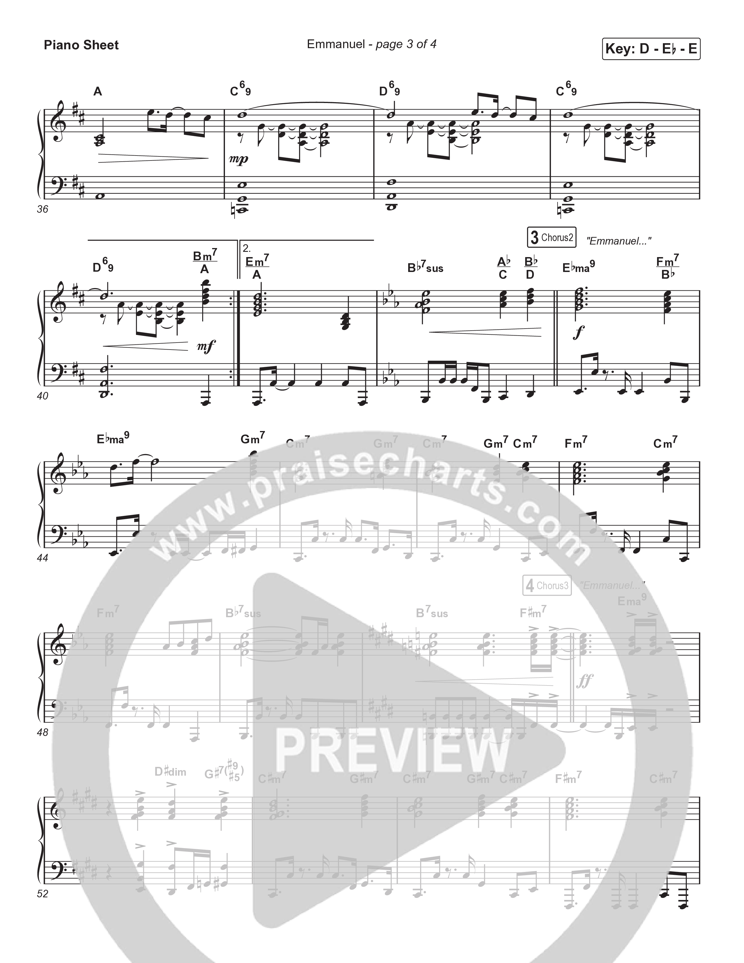 Emmanuel (Choral Anthem SATB) Piano Sheet (Norman Hutchins / Arr. Luke Gambill)