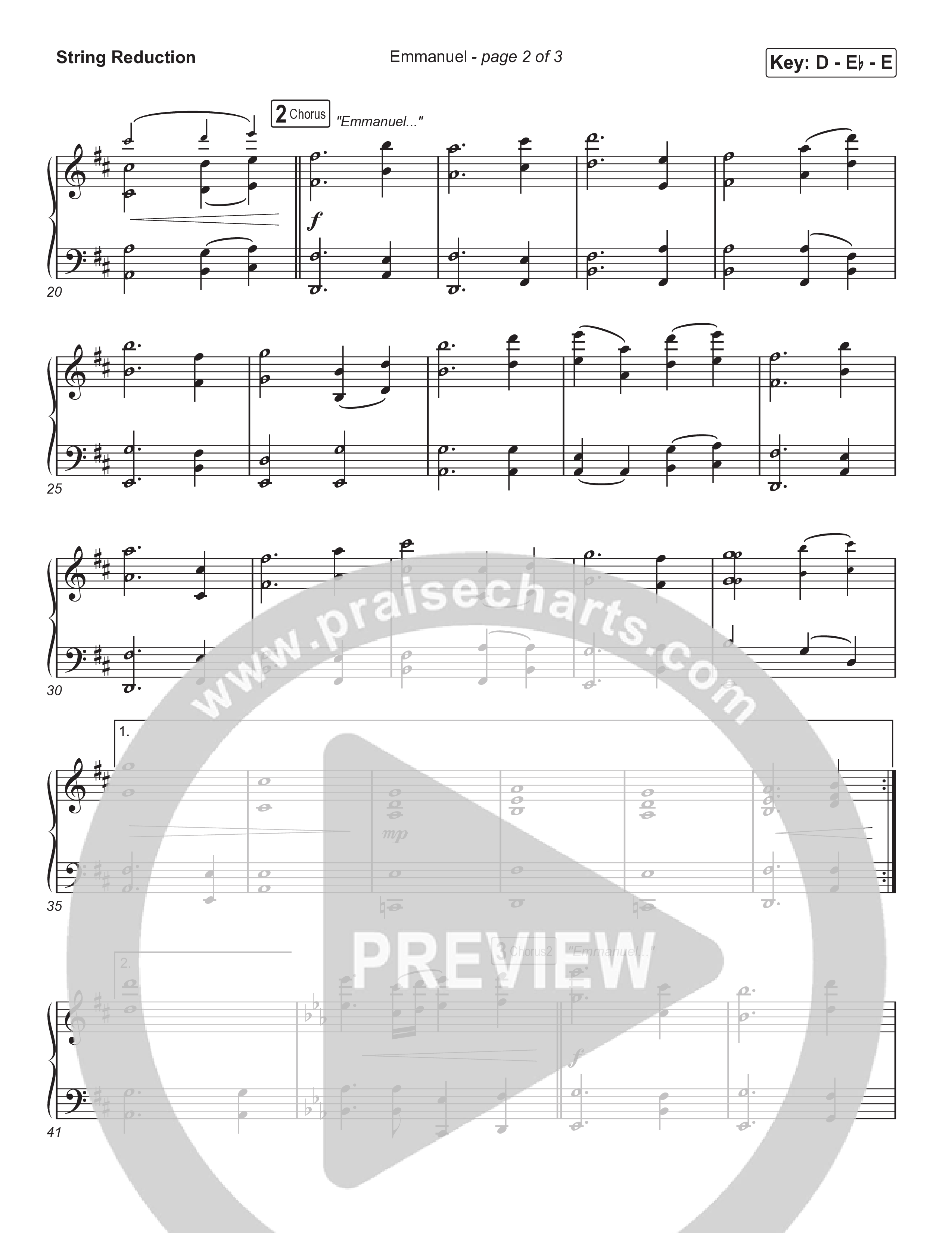 Emmanuel (Choral Anthem SATB) String Reduction (Norman Hutchins / Arr. Luke Gambill)