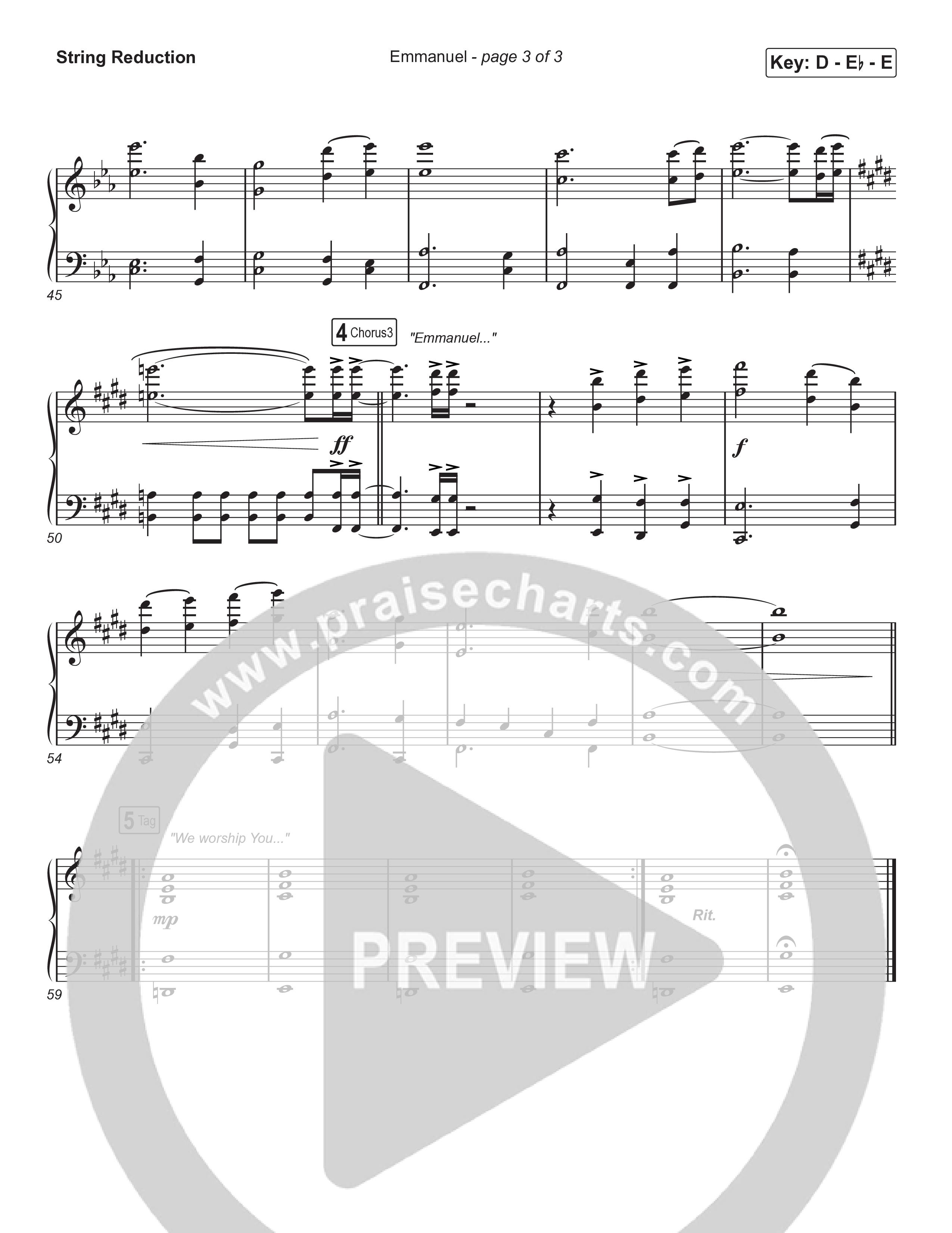 Emmanuel (Choral Anthem SATB) String Reduction (Norman Hutchins / Arr. Luke Gambill)