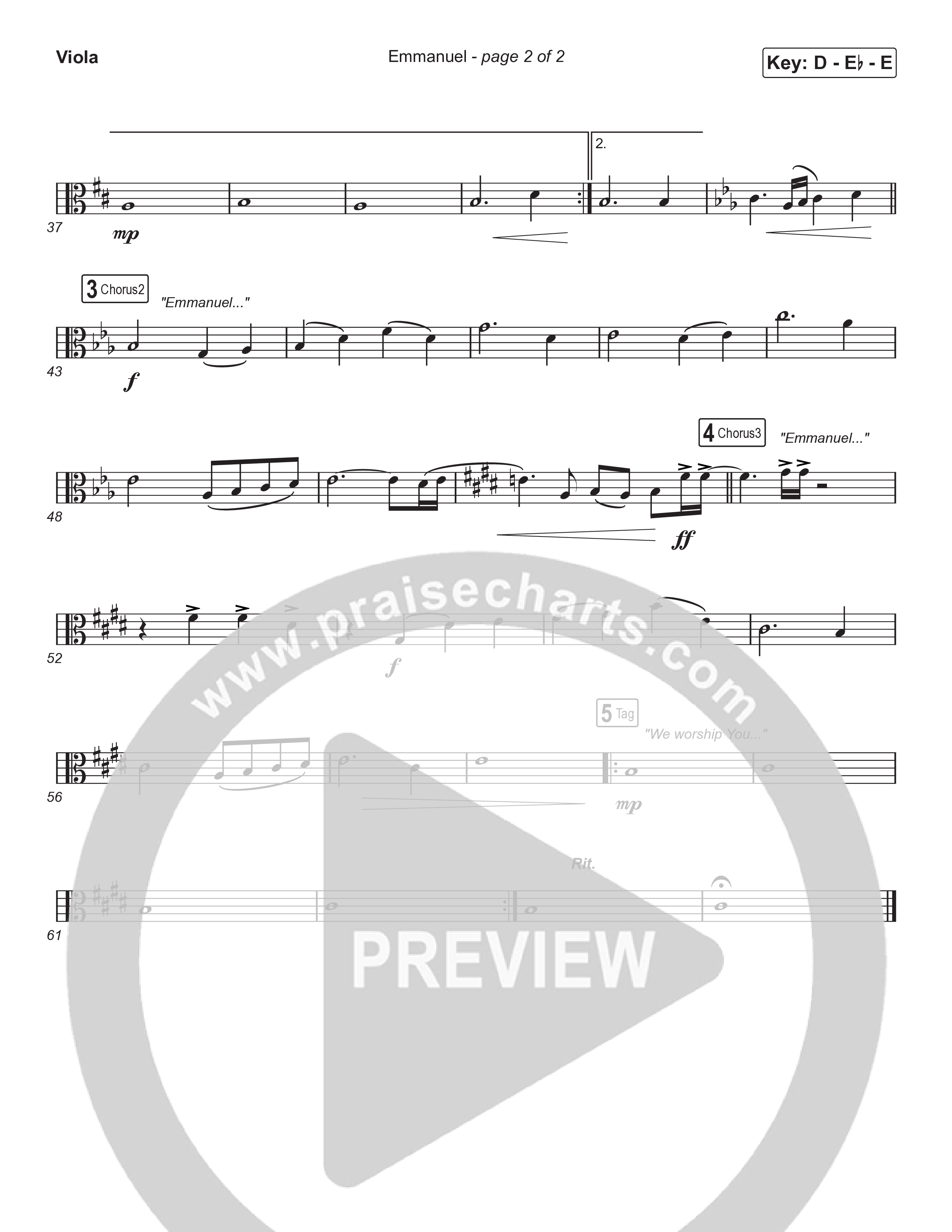 Emmanuel (Choral Anthem SATB) Viola (Norman Hutchins / Arr. Luke Gambill)