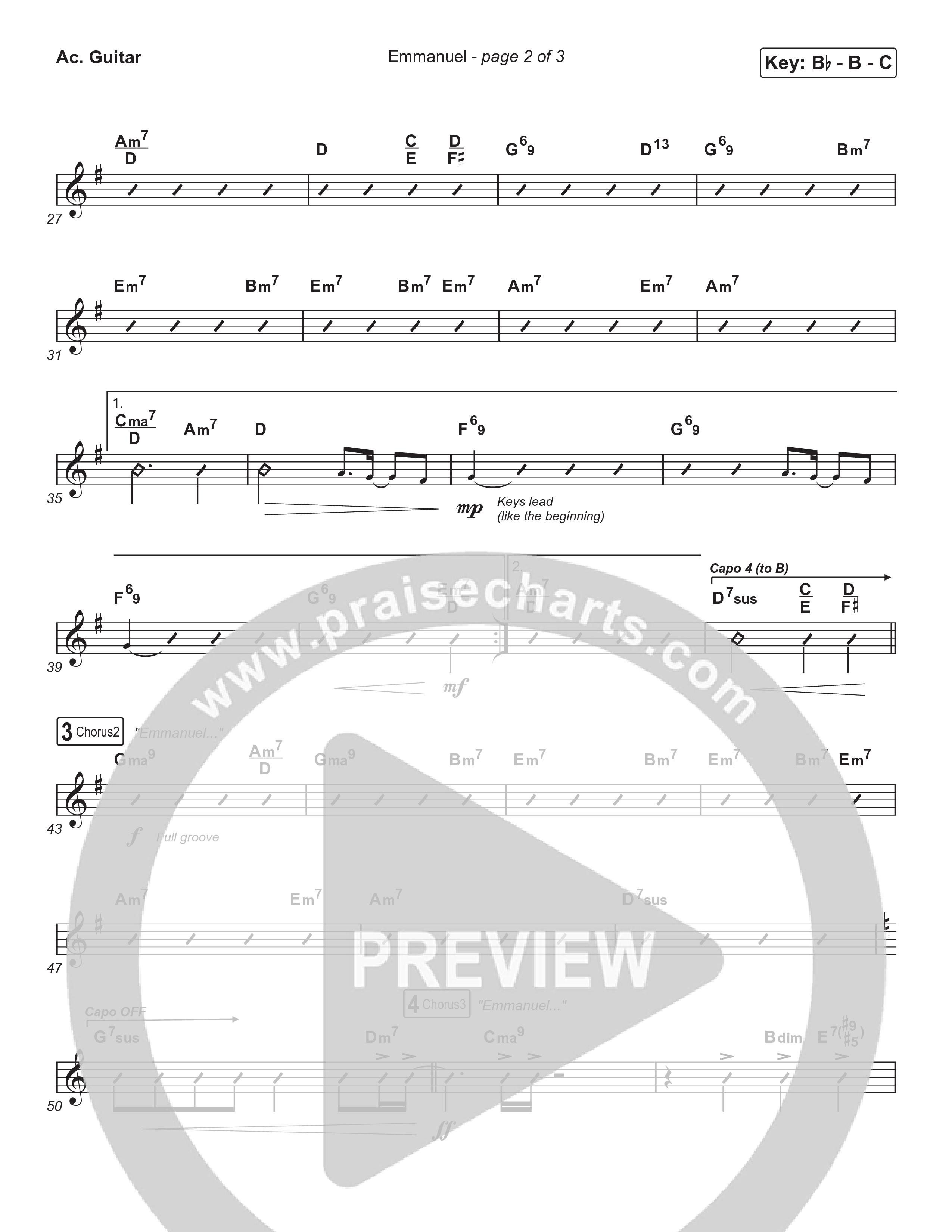 Emmanuel (Worship Choir/SAB) Acoustic Guitar (Norman Hutchins / Arr. Luke Gambill)