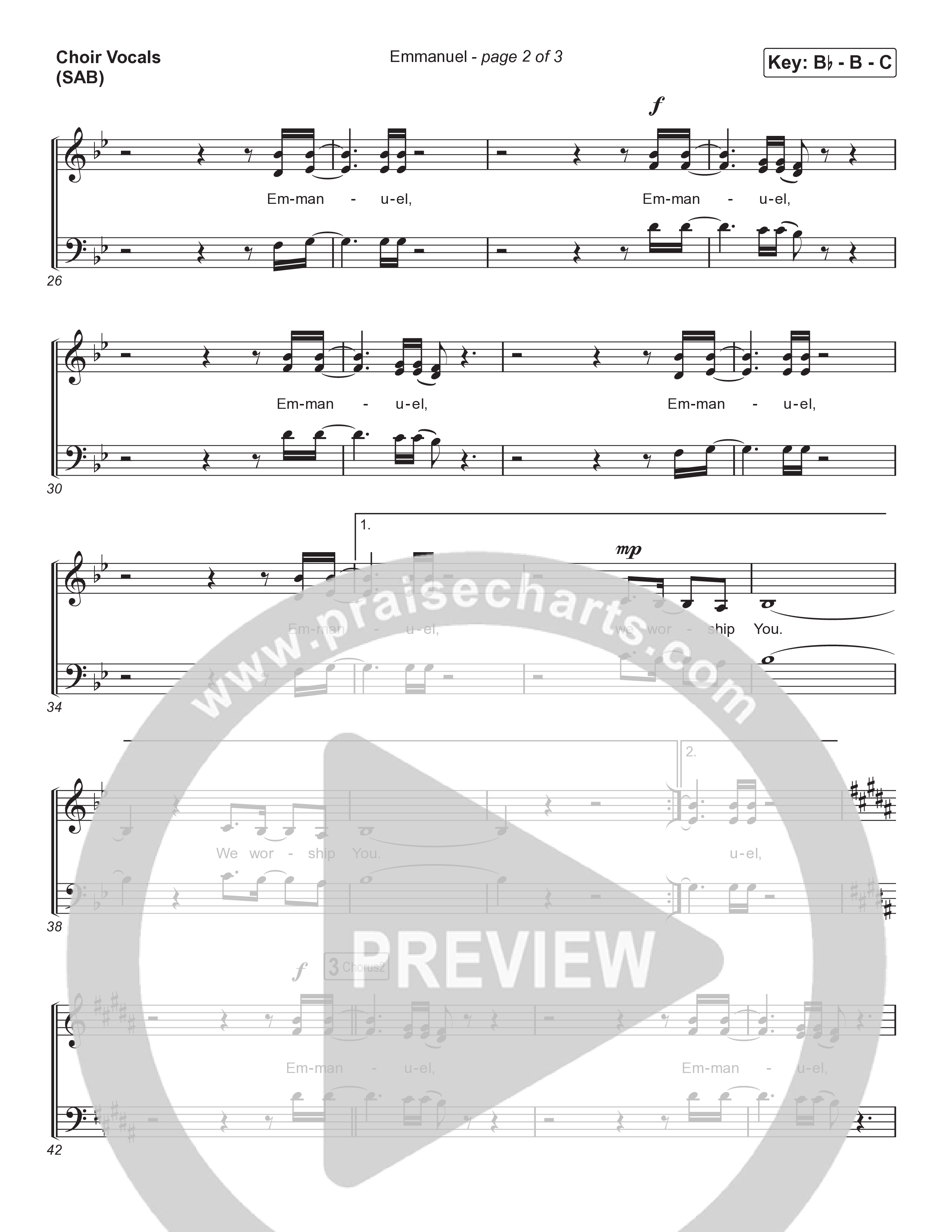 Emmanuel (Worship Choir/SAB) Choir Sheet (SAB) (Norman Hutchins / Arr. Luke Gambill)