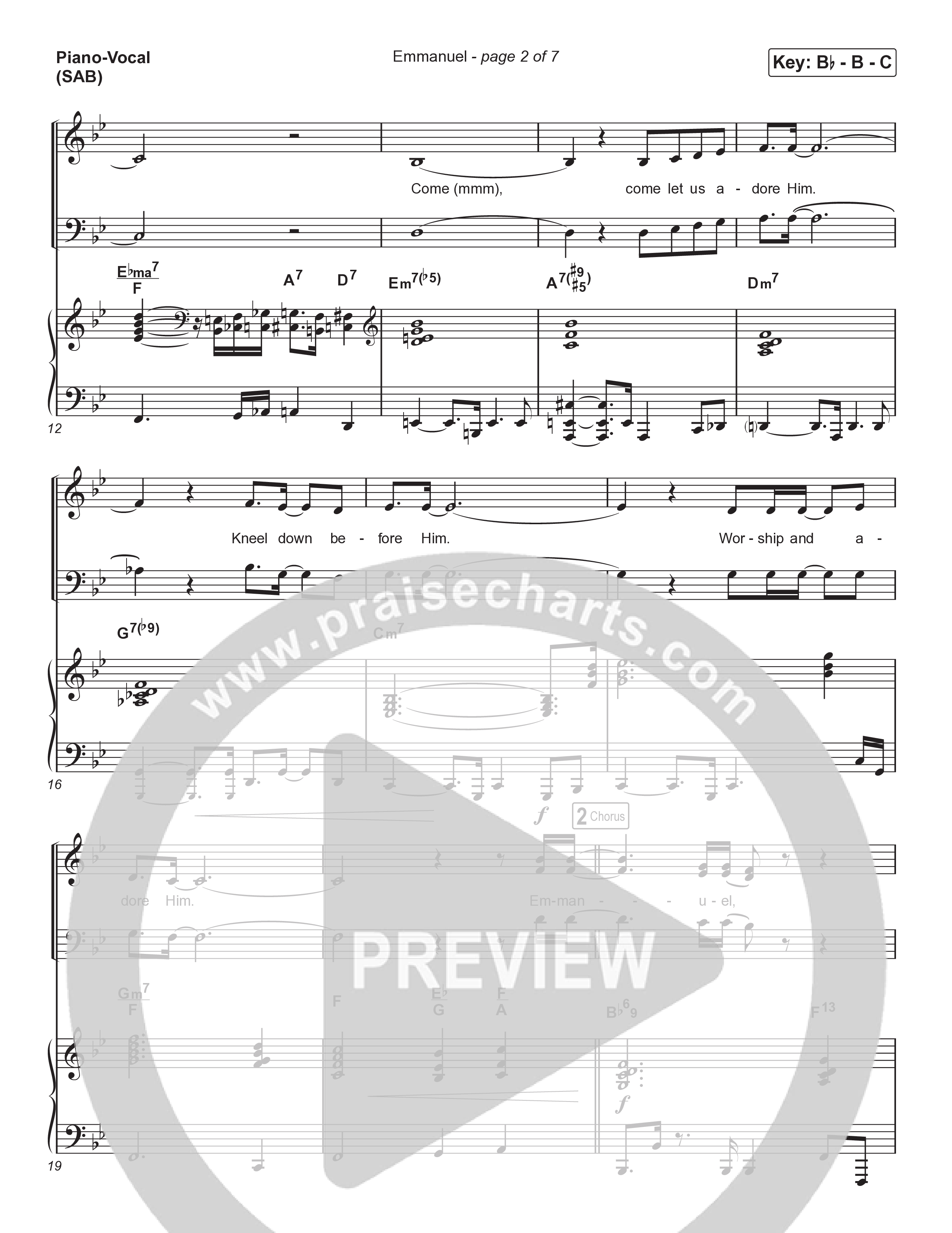 Emmanuel (Worship Choir/SAB) Piano/Choir (SAB) (Norman Hutchins / Arr. Luke Gambill)