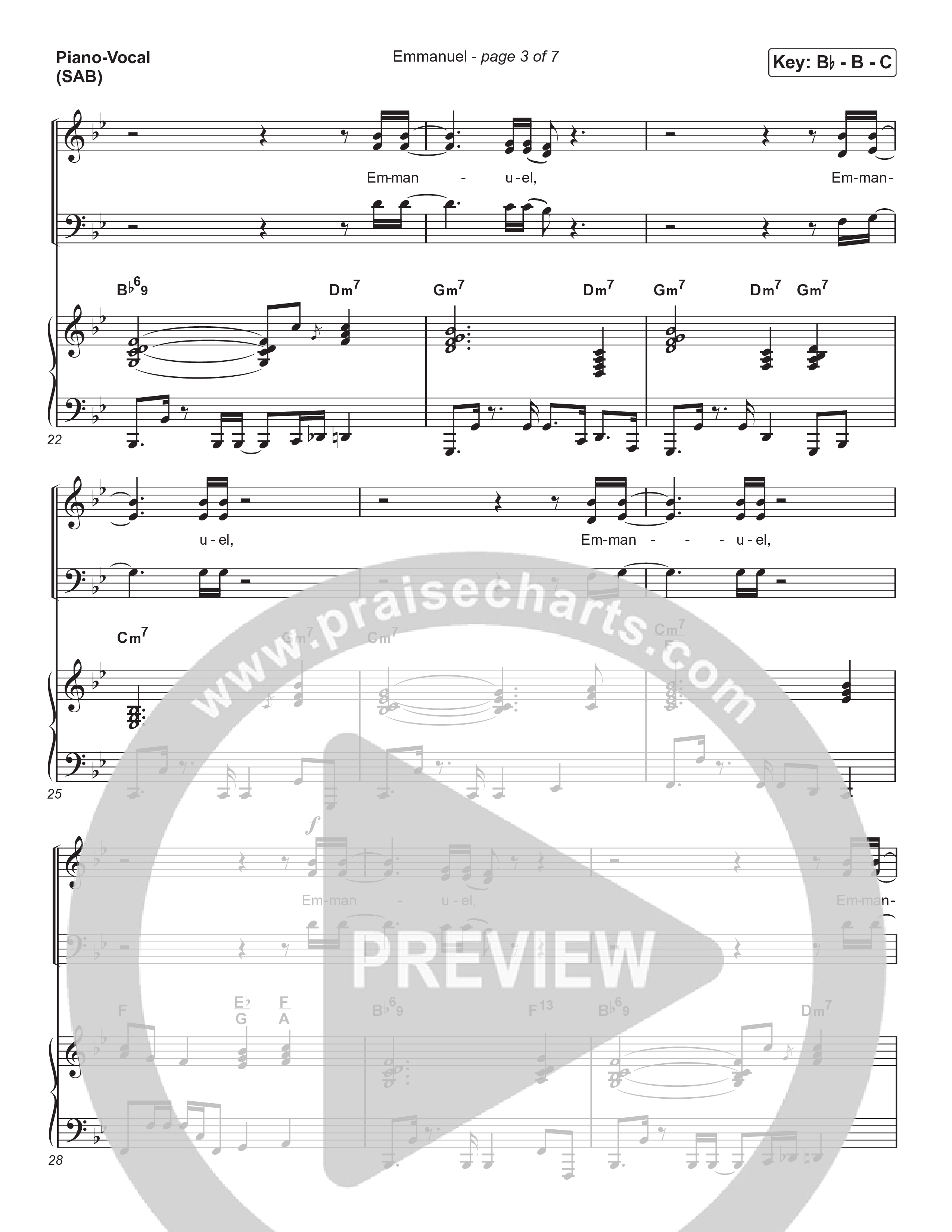 Emmanuel (Worship Choir/SAB) Piano/Choir (SAB) (Norman Hutchins / Arr. Luke Gambill)