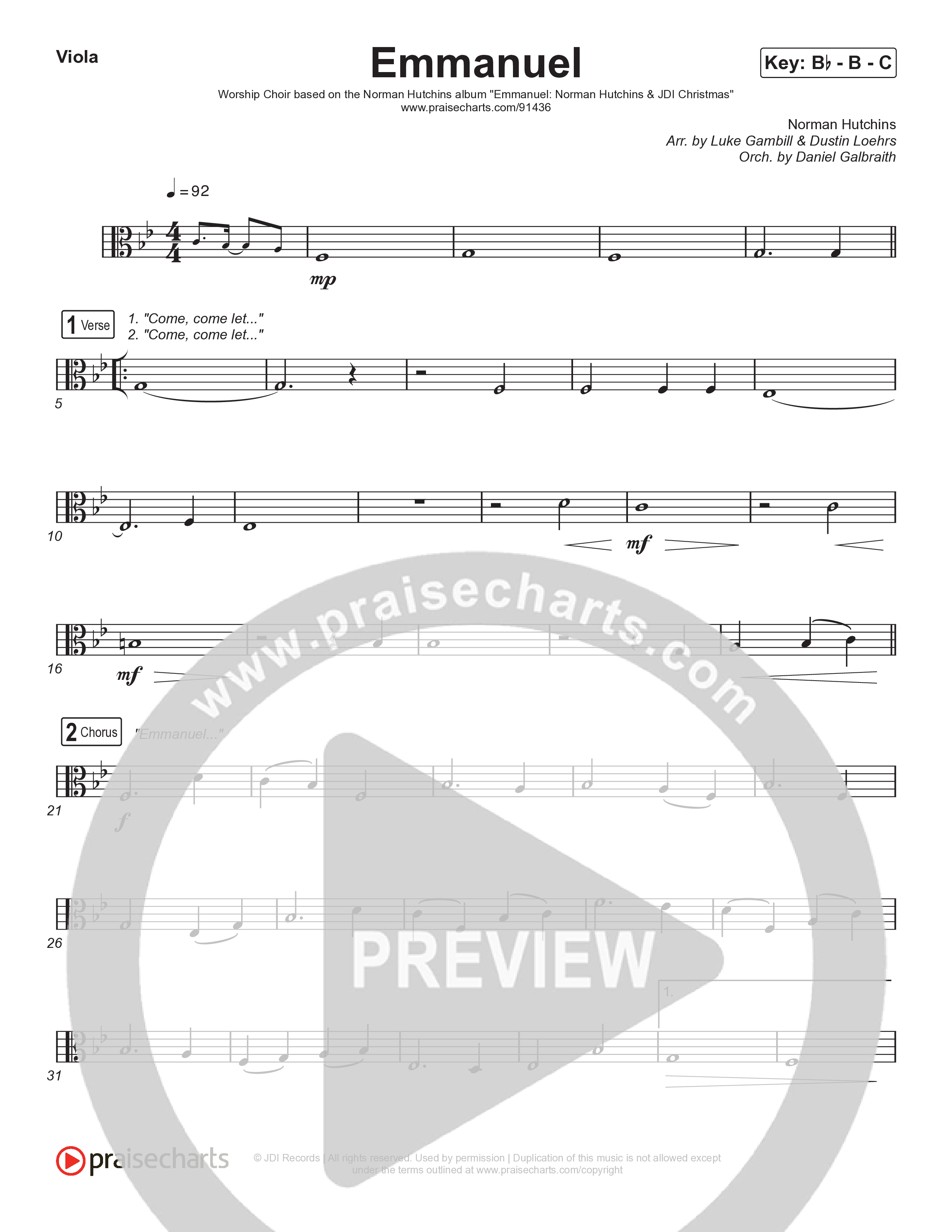 Emmanuel (Worship Choir/SAB) String Pack (Norman Hutchins / Arr. Luke Gambill)