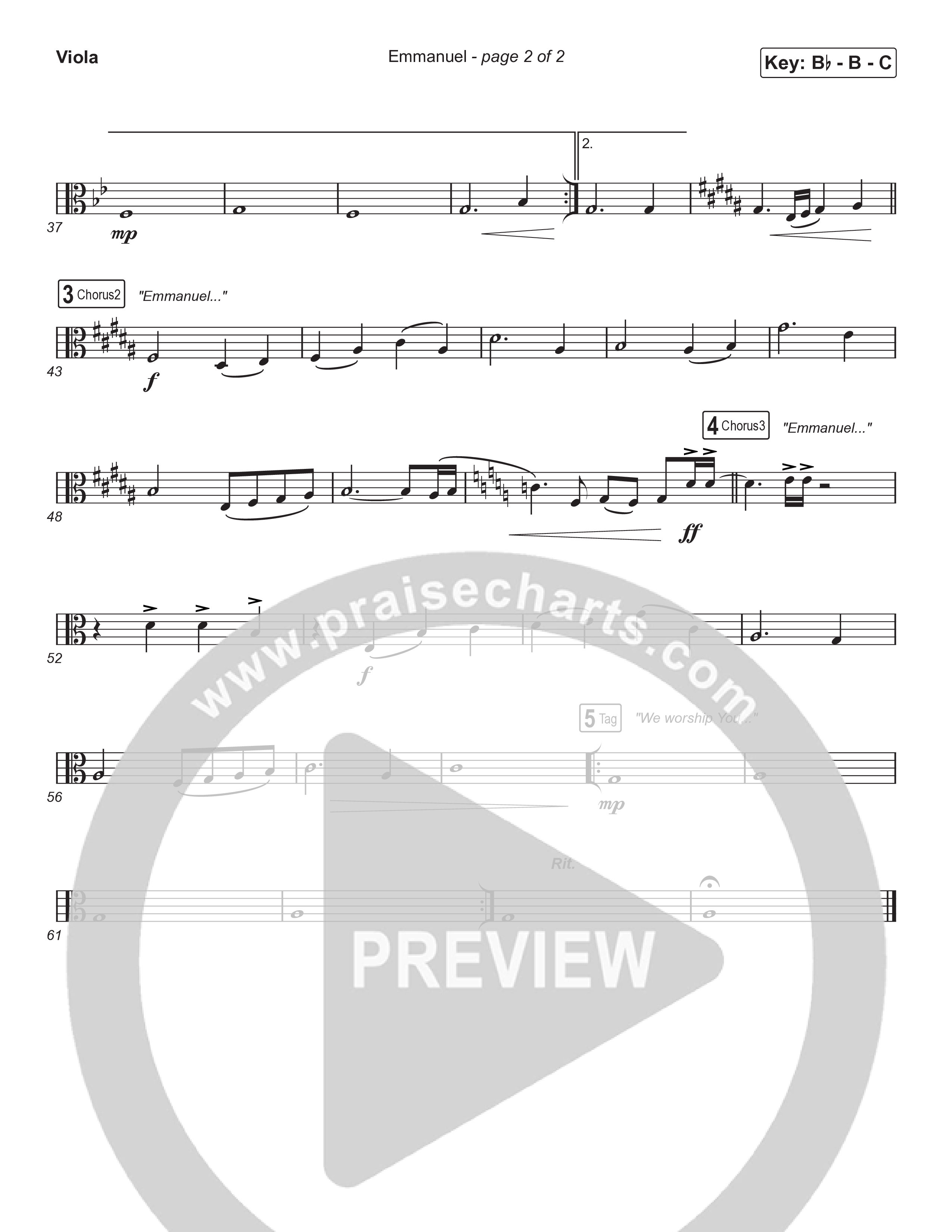 Emmanuel (Worship Choir/SAB) Viola (Norman Hutchins / Arr. Luke Gambill)