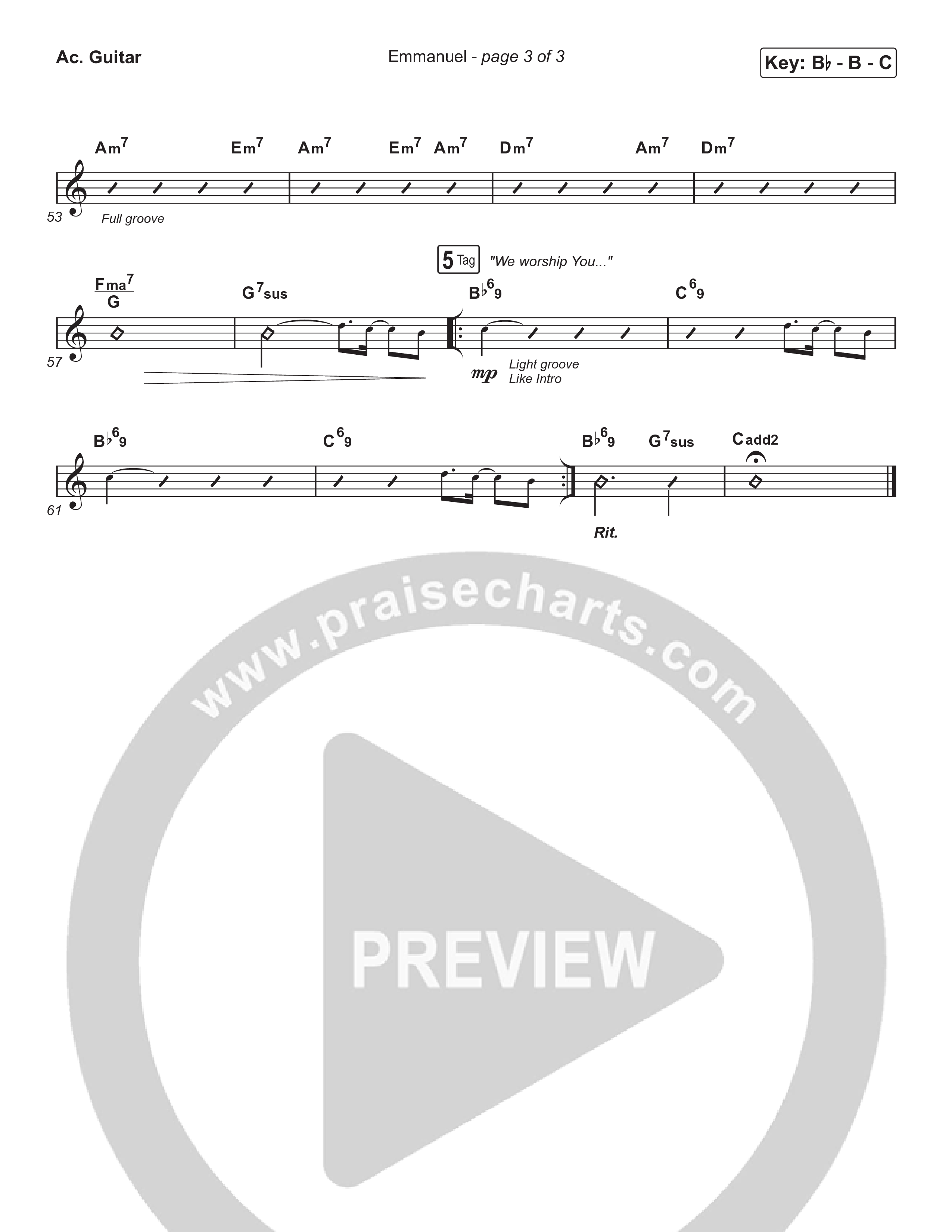 Emmanuel (Unison/2-Part) Acoustic Guitar (Norman Hutchins / Arr. Luke Gambill)