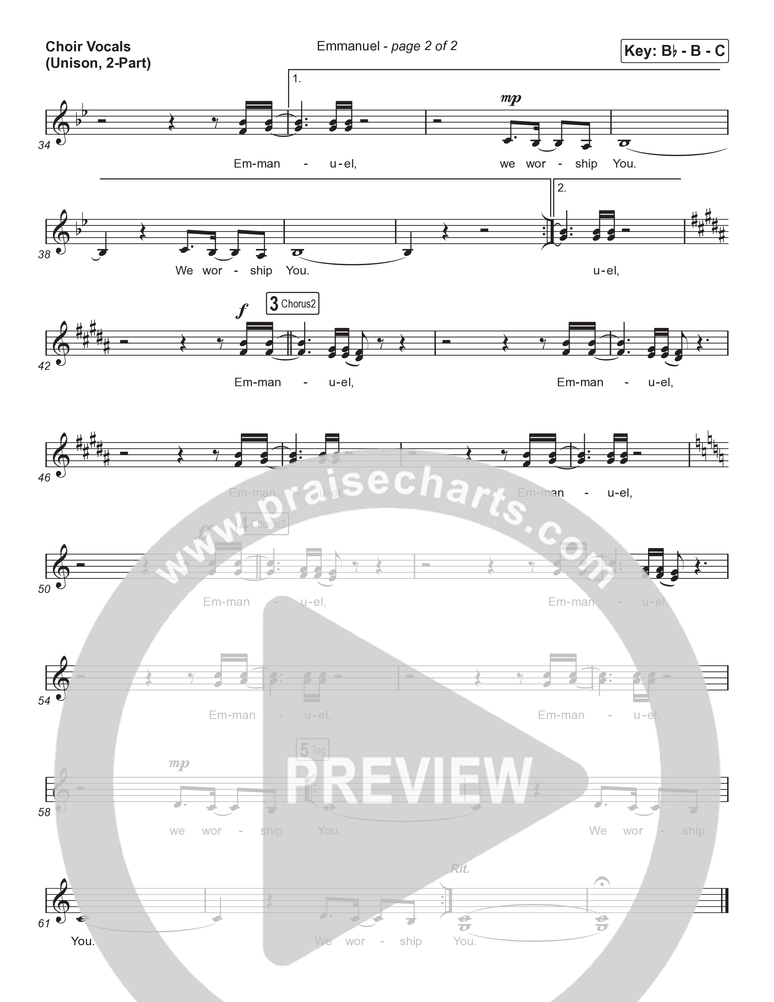 Emmanuel (Unison/2-Part) Choir Vocals (Uni/2-Part) (Norman Hutchins / Arr. Luke Gambill)