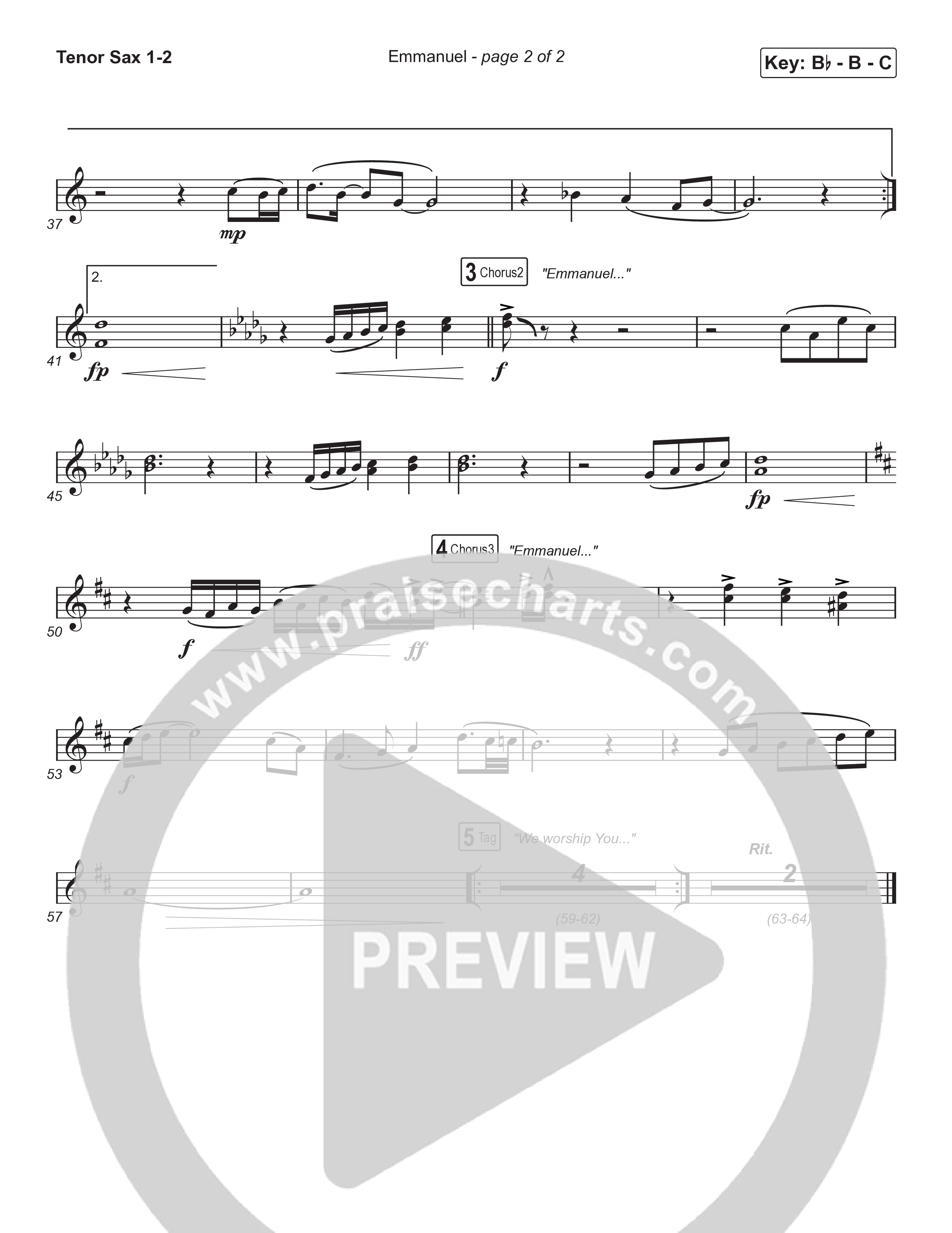 Emmanuel (Unison/2-Part) Tenor Sax 1/2 (Norman Hutchins / Arr. Luke Gambill)
