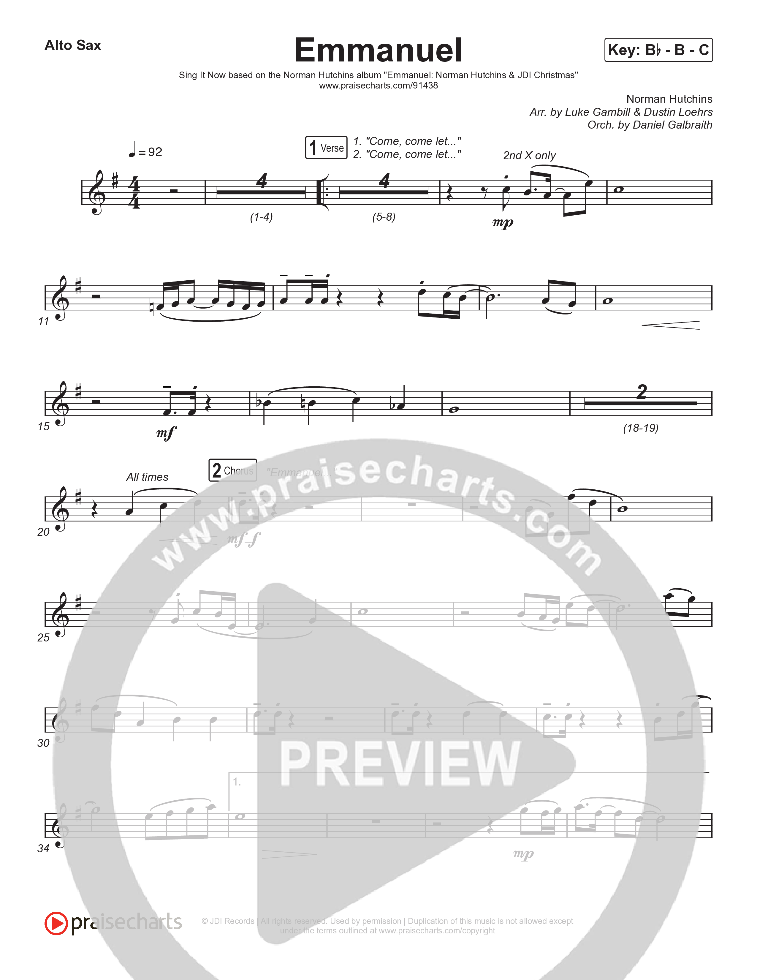 Emmanuel (Sing It Now) Sax Pack (Norman Hutchins / Arr. Luke Gambill)