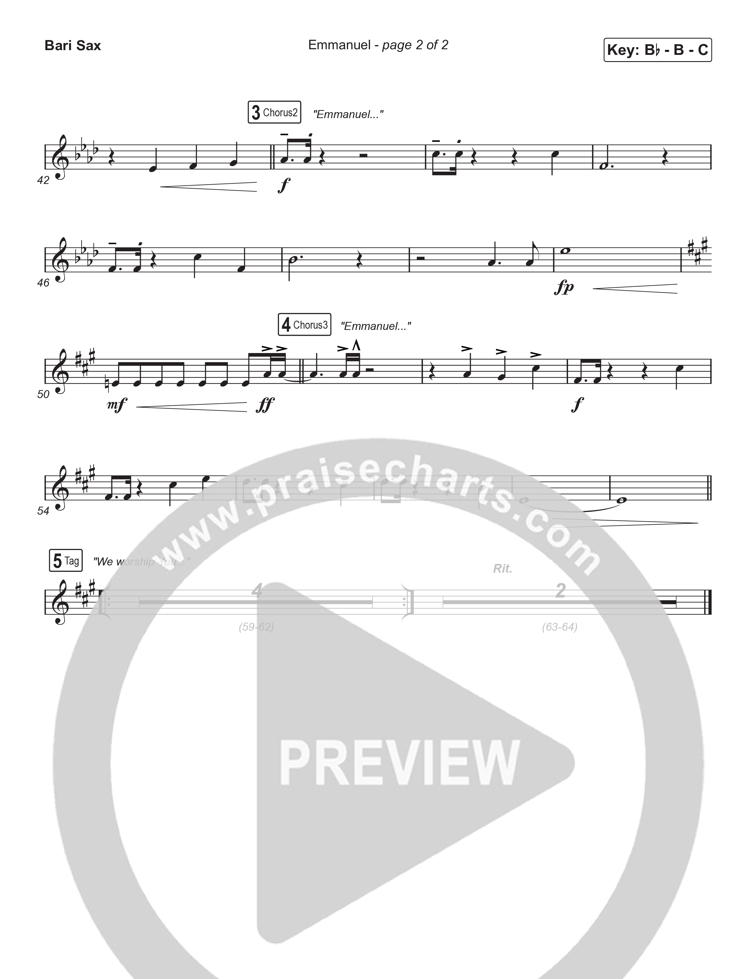 Emmanuel (Sing It Now) Bari Sax (Norman Hutchins / Arr. Luke Gambill)