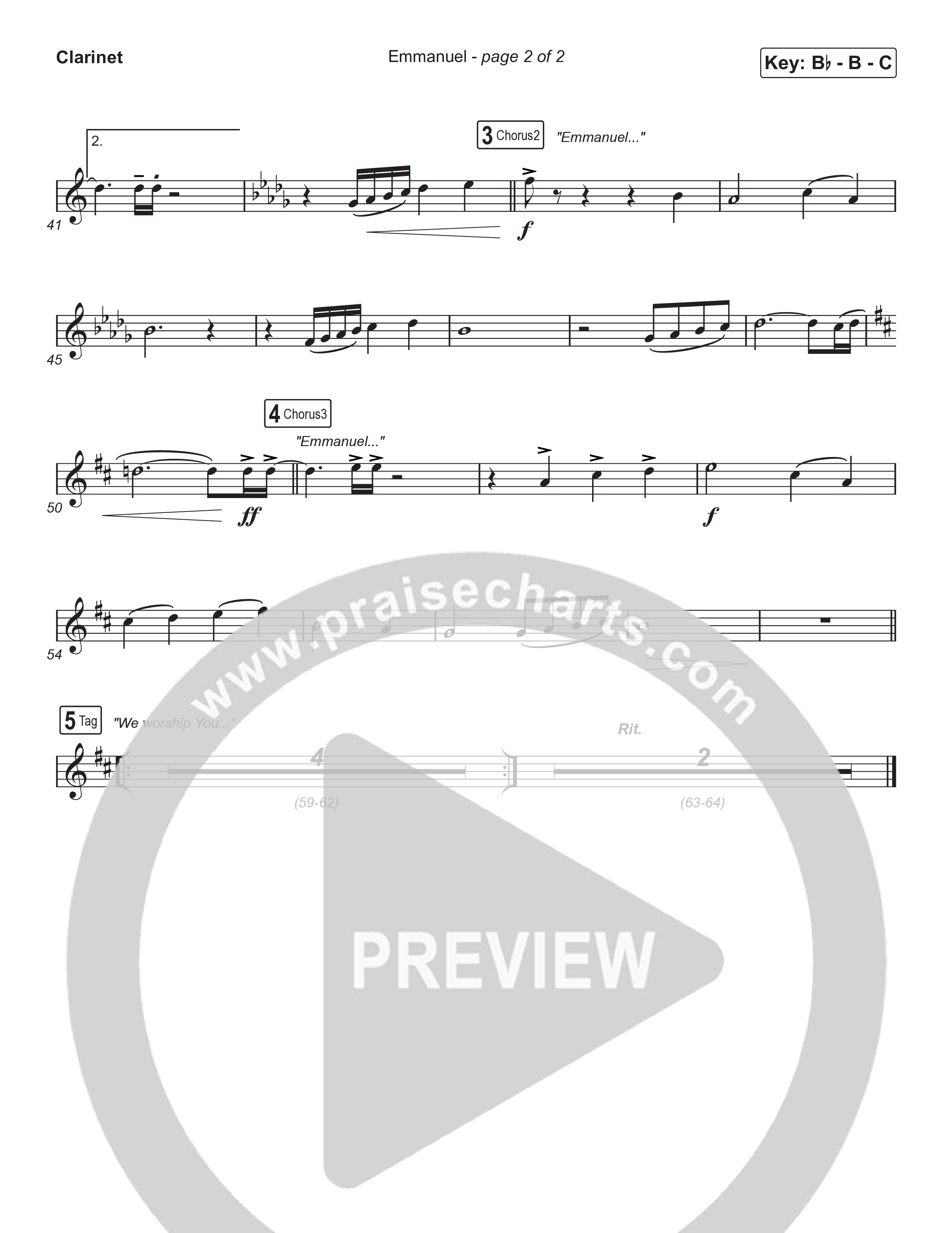 Emmanuel (Sing It Now) Clarinet (Norman Hutchins / Arr. Luke Gambill)