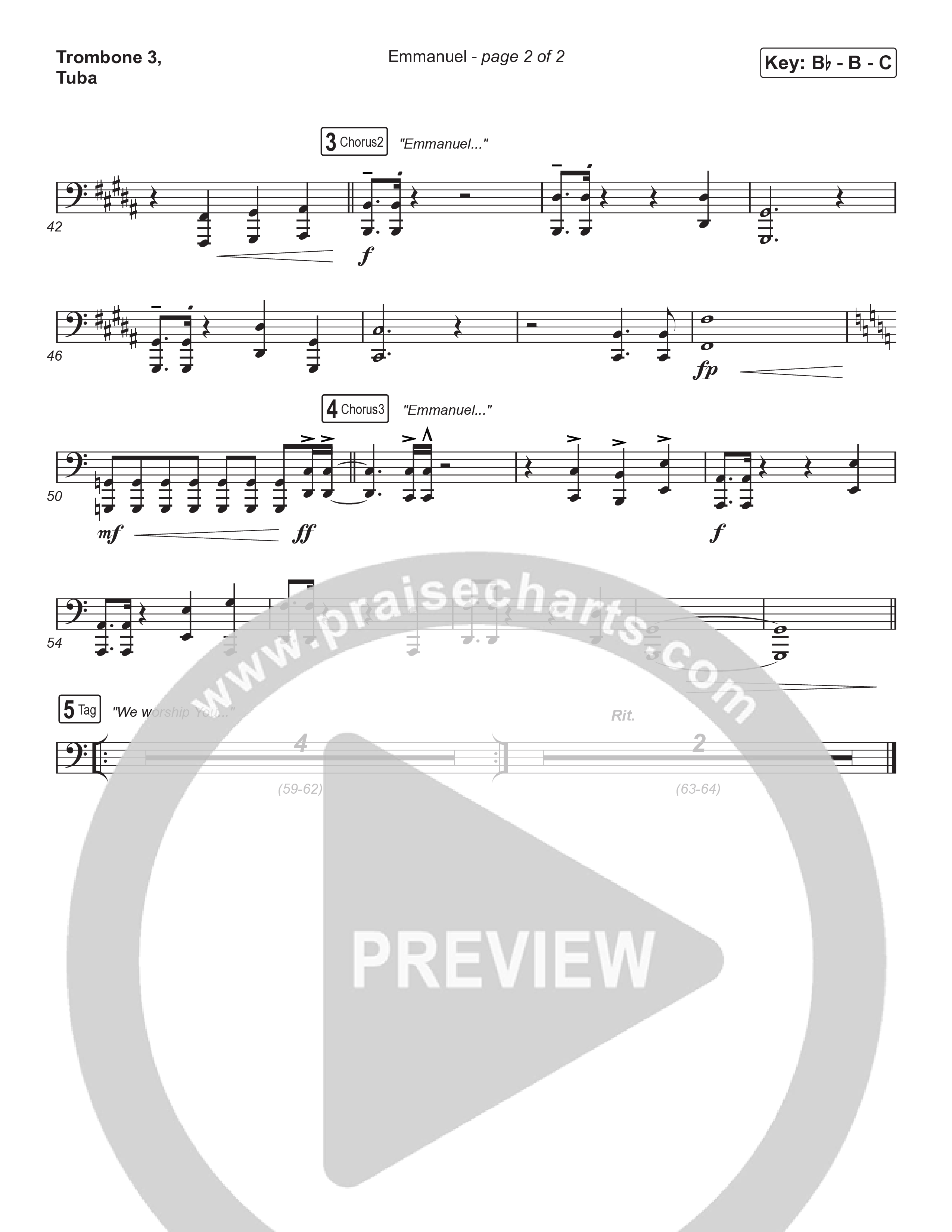 Emmanuel (Sing It Now) Trombone 3/Tuba (Norman Hutchins / Arr. Luke Gambill)