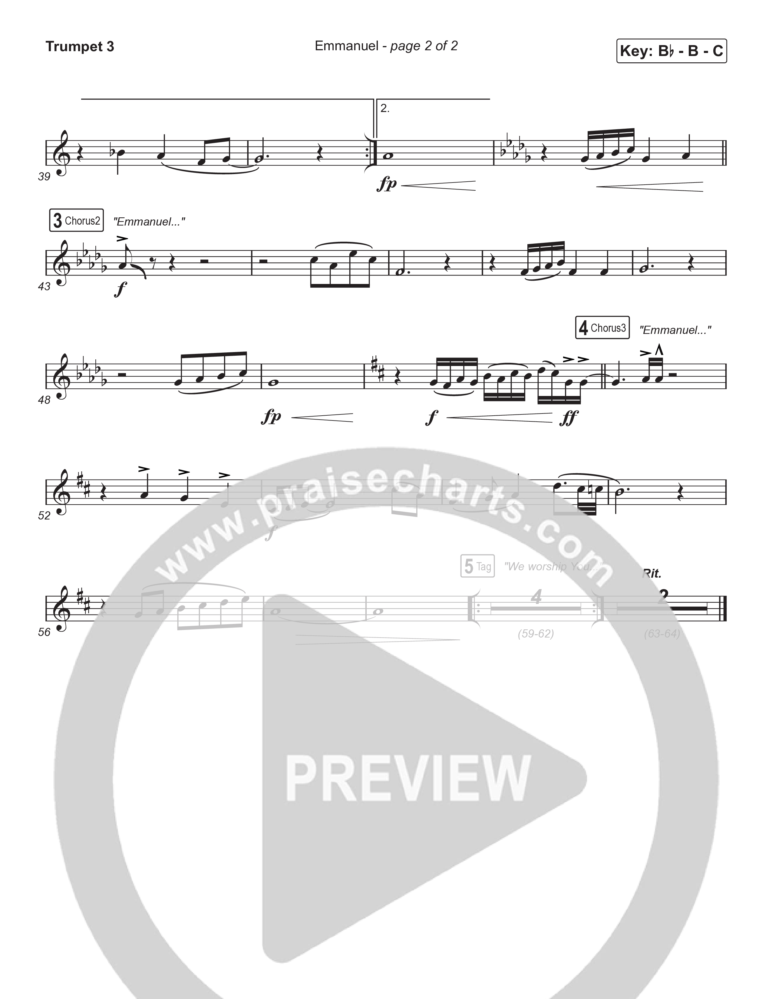 Emmanuel (Sing It Now) Trumpet 3 (Norman Hutchins / Arr. Luke Gambill)