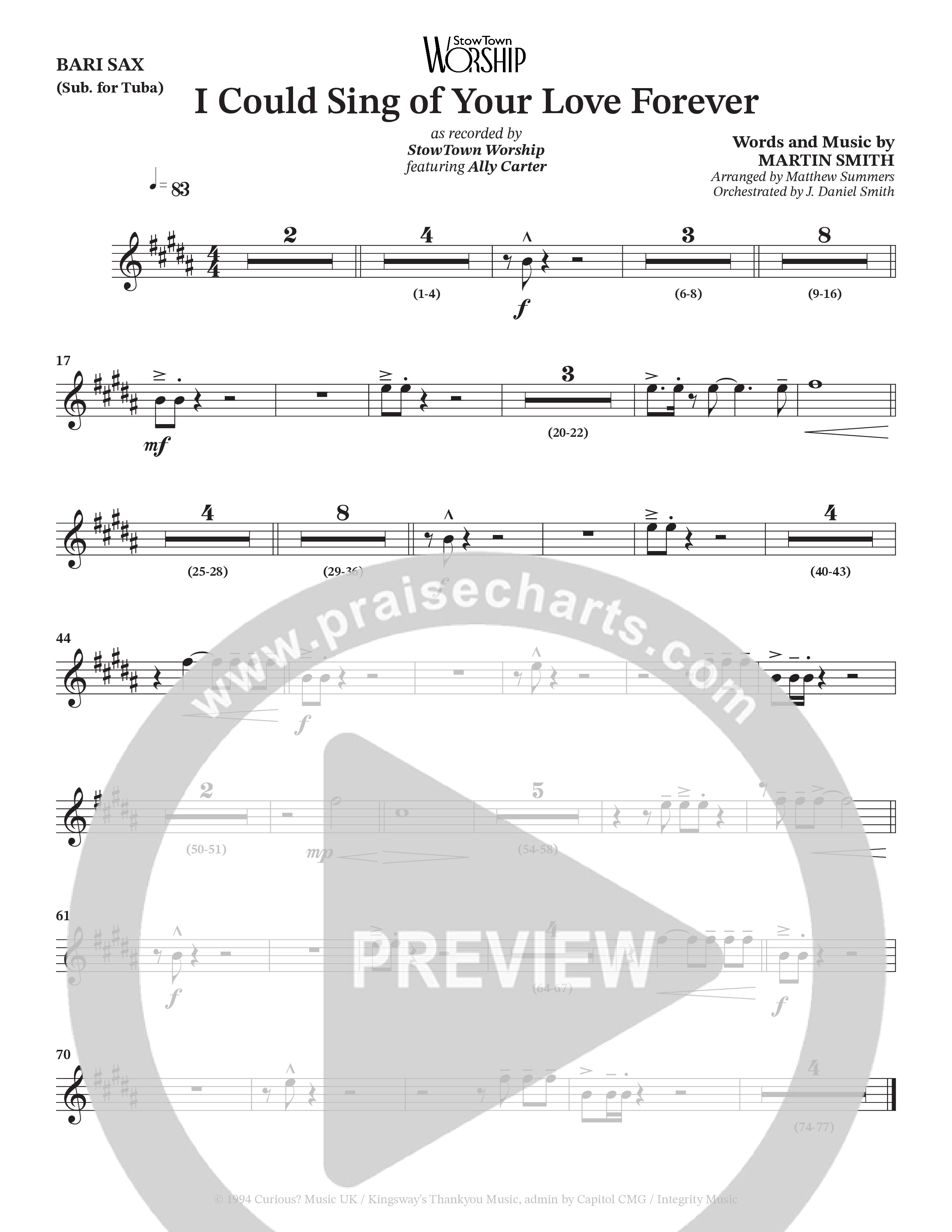 I Could Sing Of Your Love Forever (Choral Anthem SATB) Bari Sax (StowTown Worship / Ally Carter)