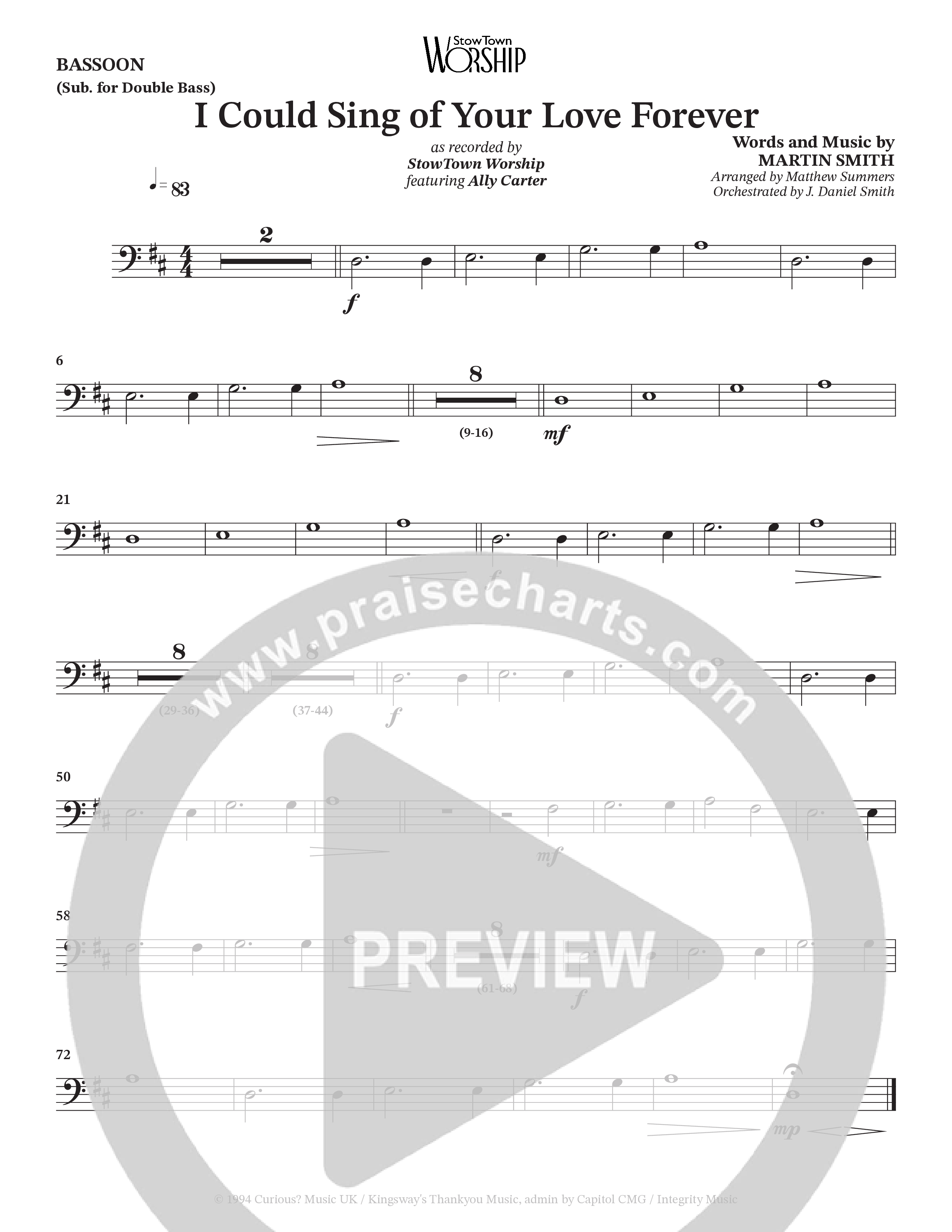I Could Sing Of Your Love Forever (Choral Anthem SATB) Bassoon (StowTown Worship / Ally Carter)