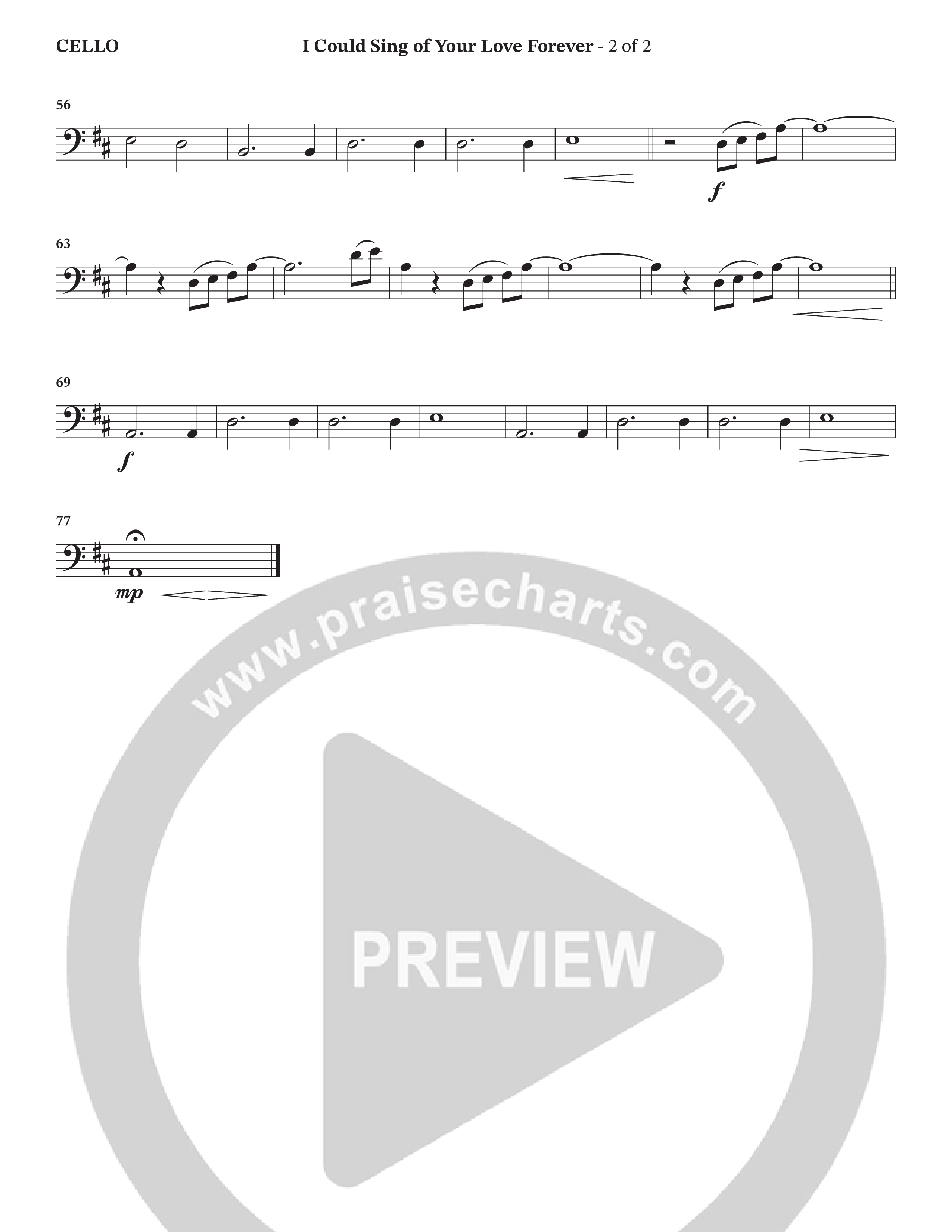 I Could Sing Of Your Love Forever (Choral Anthem SATB) Cello (StowTown Worship / Ally Carter)