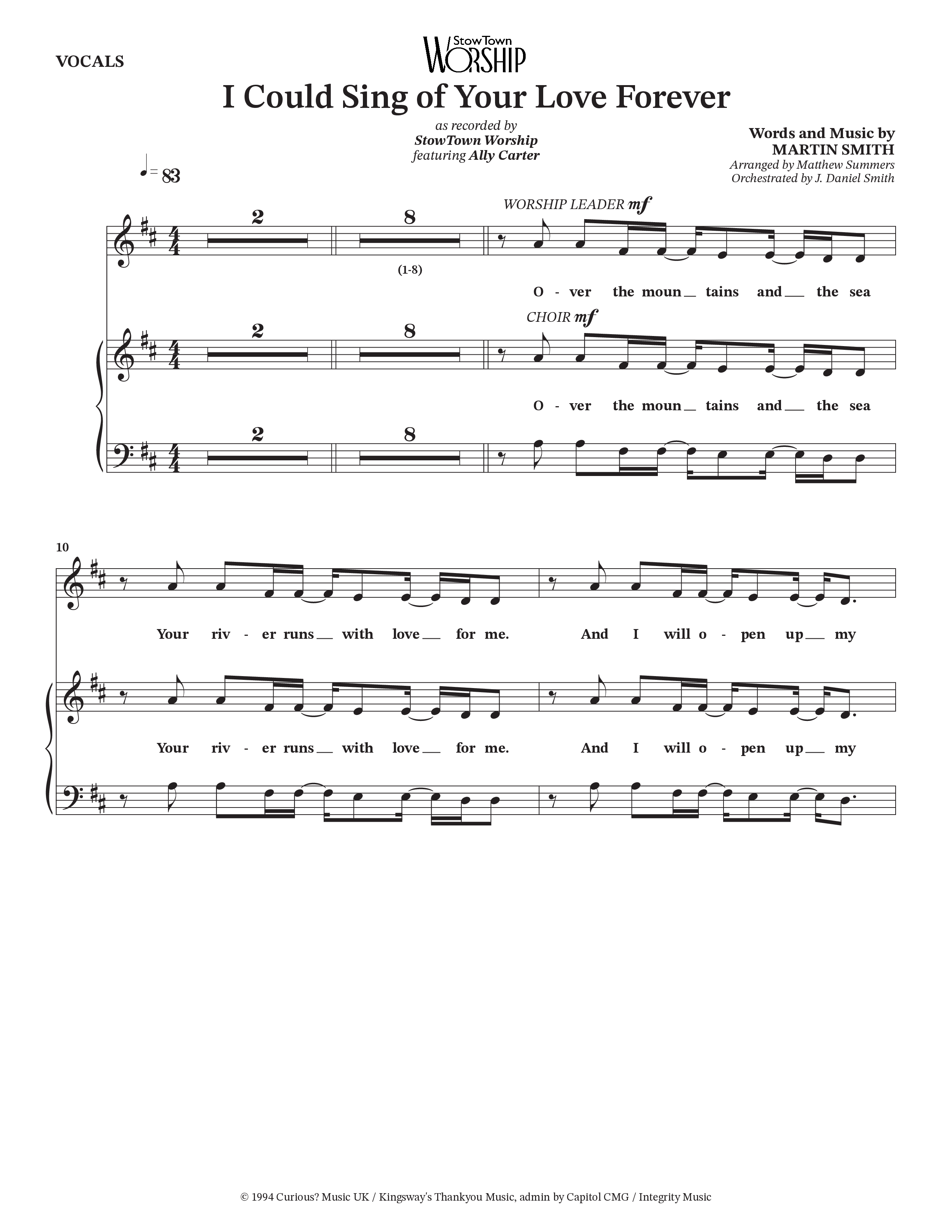 I Could Sing Of Your Love Forever (Choral Anthem SATB) Choir Sheet (SATB) (StowTown Worship / Ally Carter)