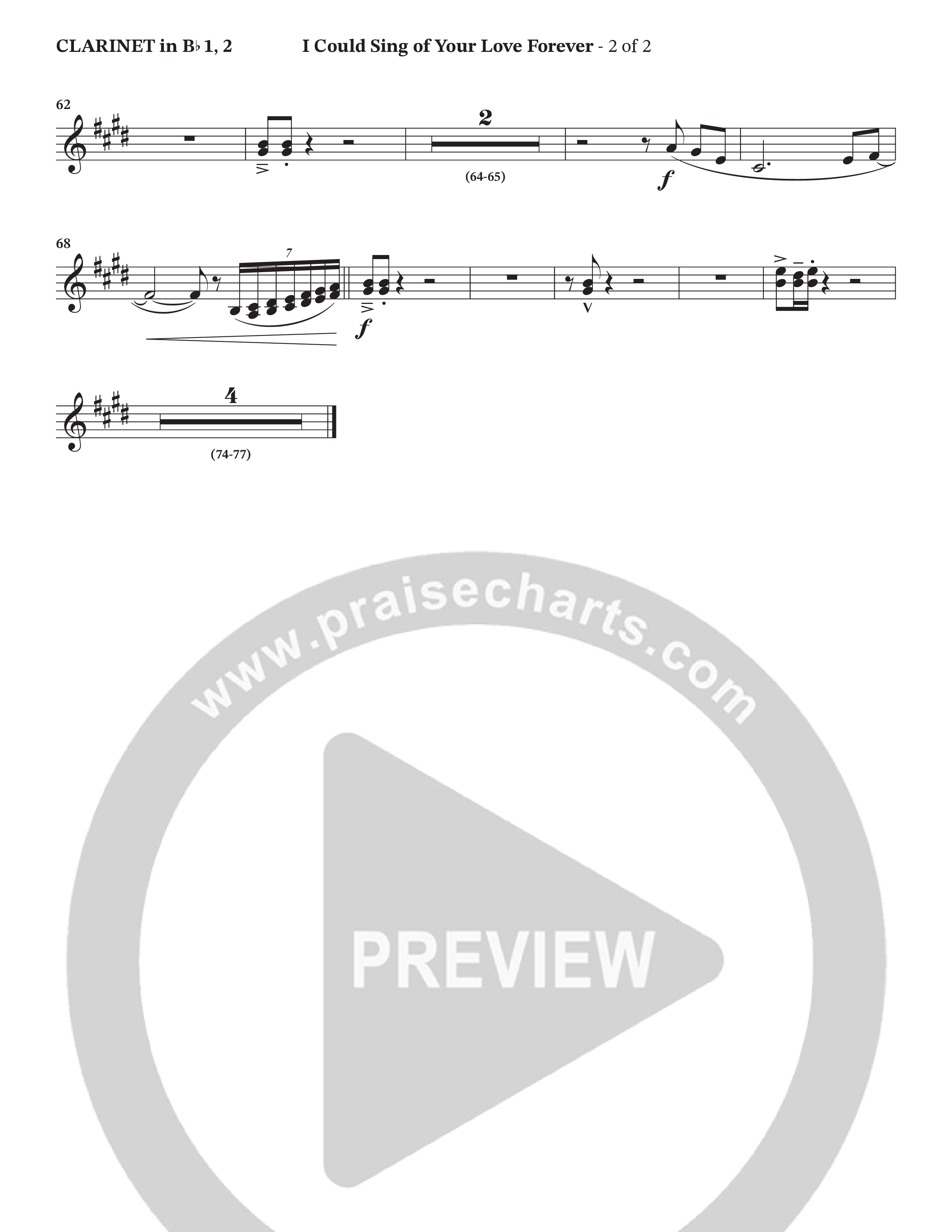 I Could Sing Of Your Love Forever (Choral Anthem SATB) Clarinet 1/2 (StowTown Worship / Ally Carter)