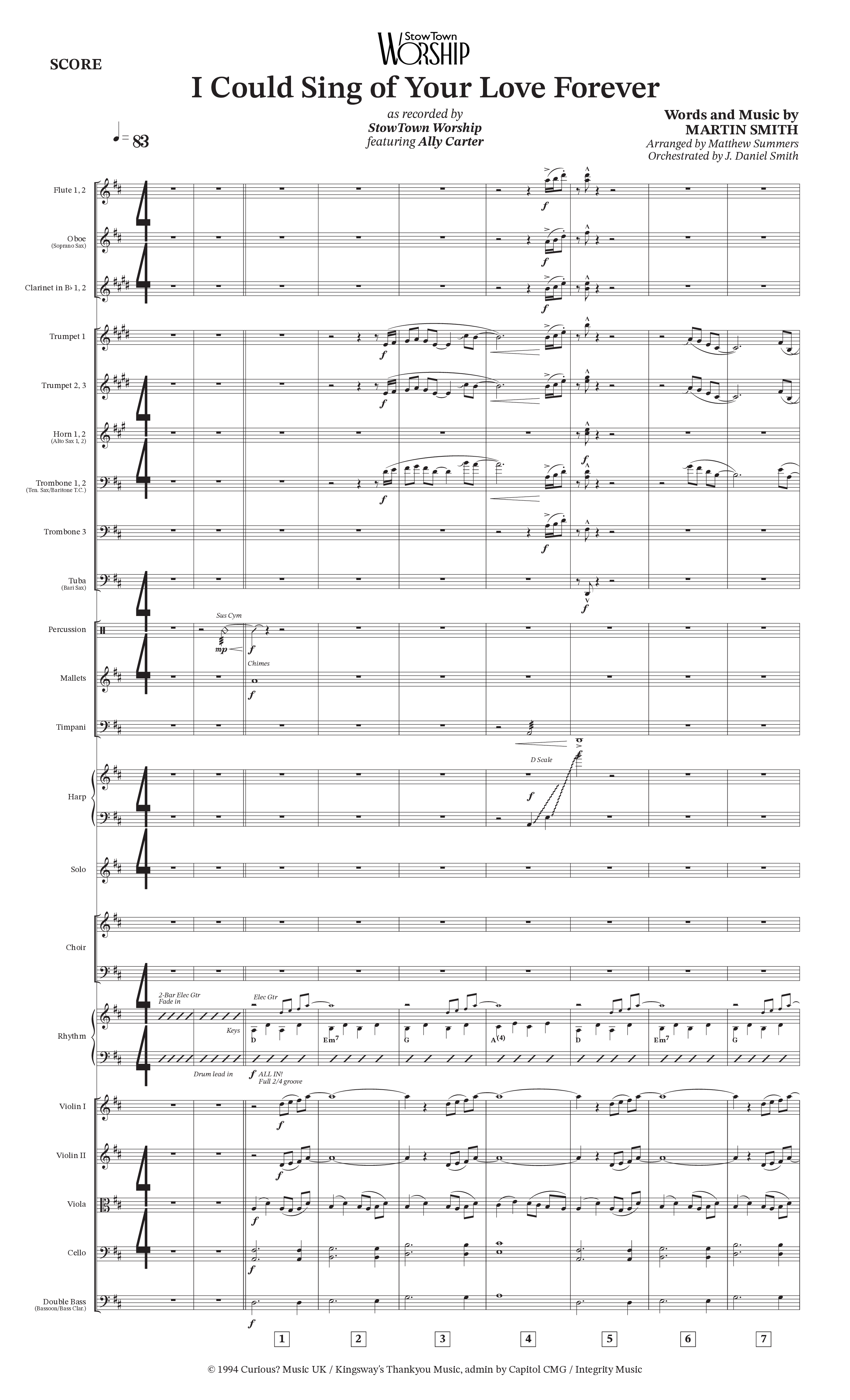 I Could Sing Of Your Love Forever (Choral Anthem SATB) Orchestration (StowTown Worship / Ally Carter)