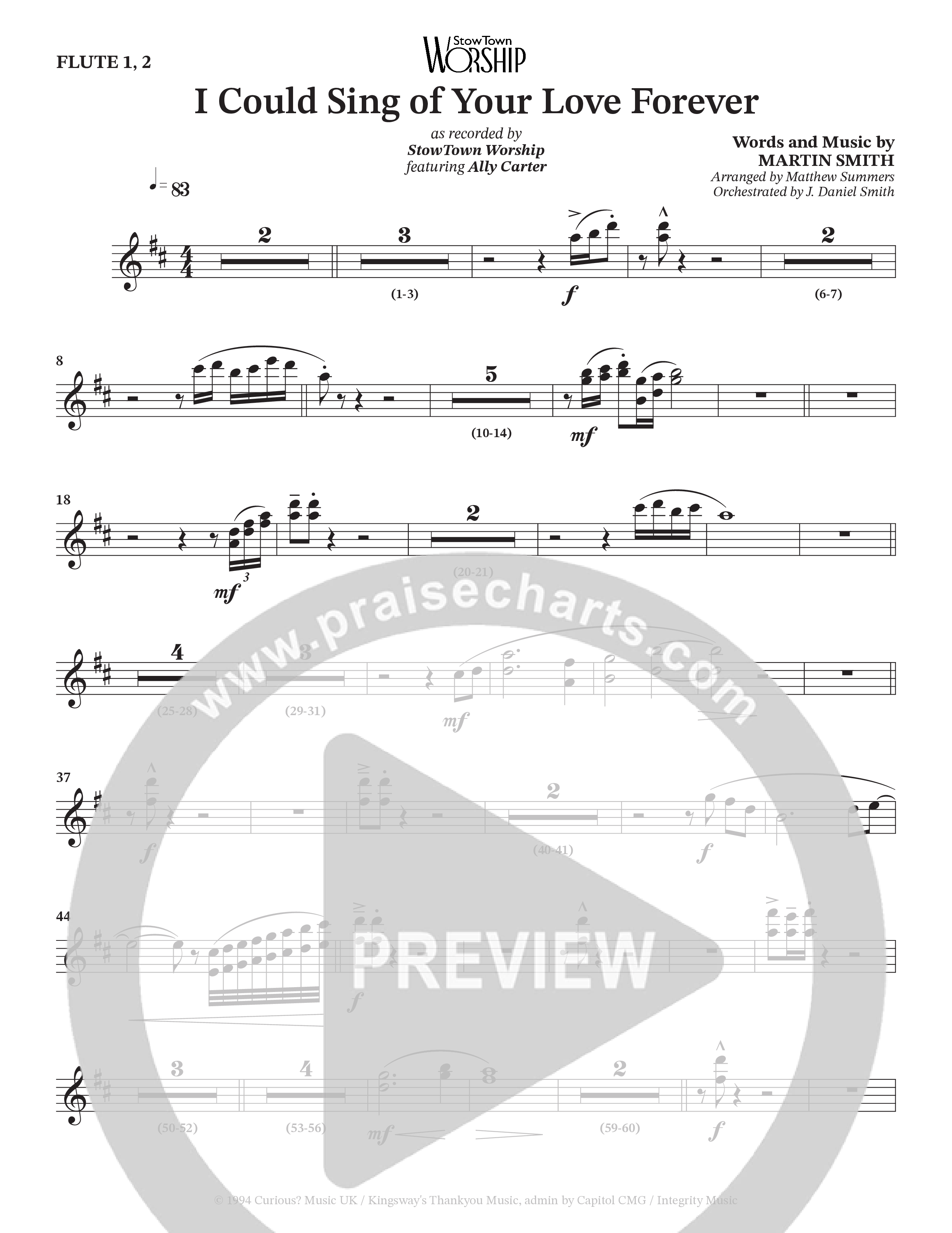 I Could Sing Of Your Love Forever (Choral Anthem SATB) Flute 1/2 (StowTown Worship / Ally Carter)