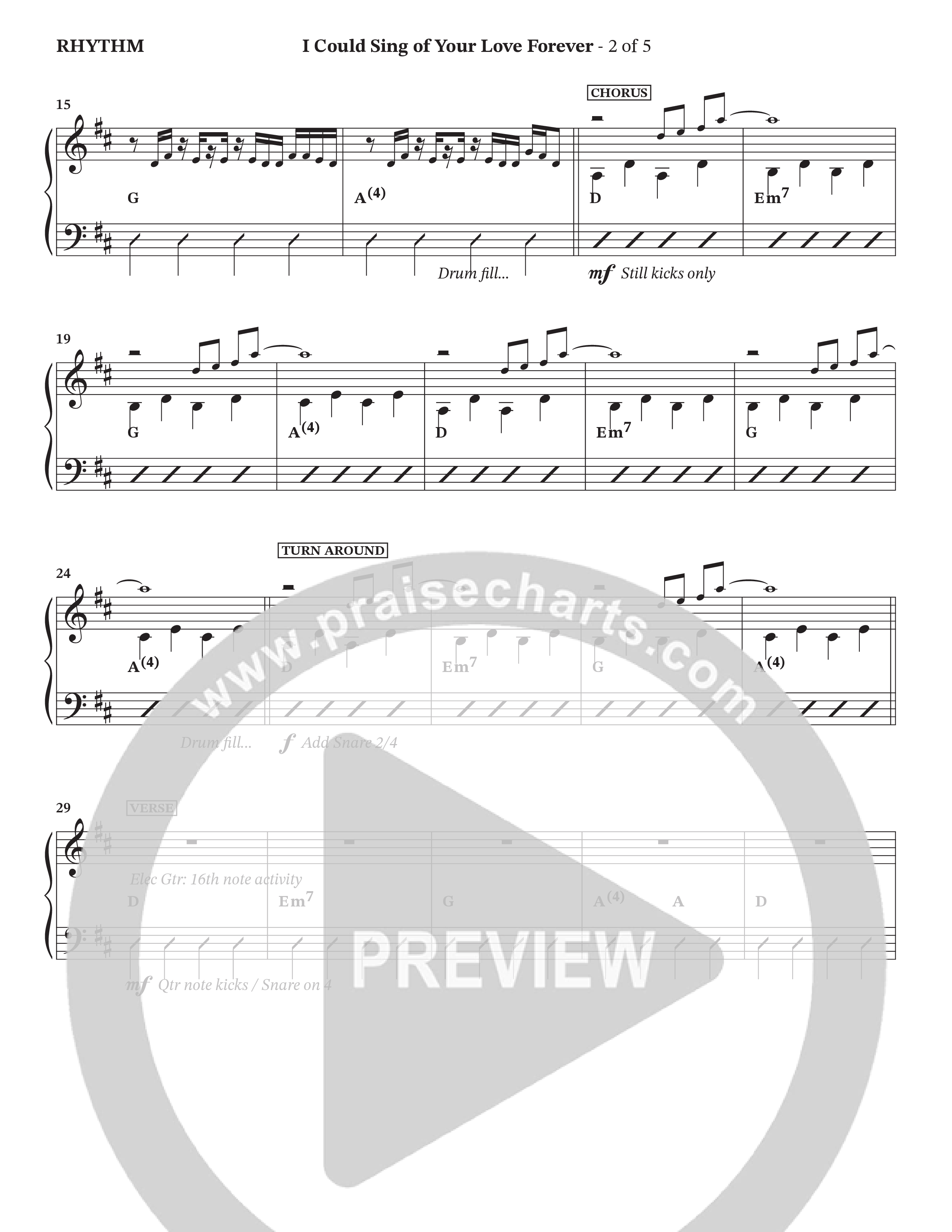 I Could Sing Of Your Love Forever (Choral Anthem SATB) Rhythm Chart (StowTown Worship / Ally Carter)